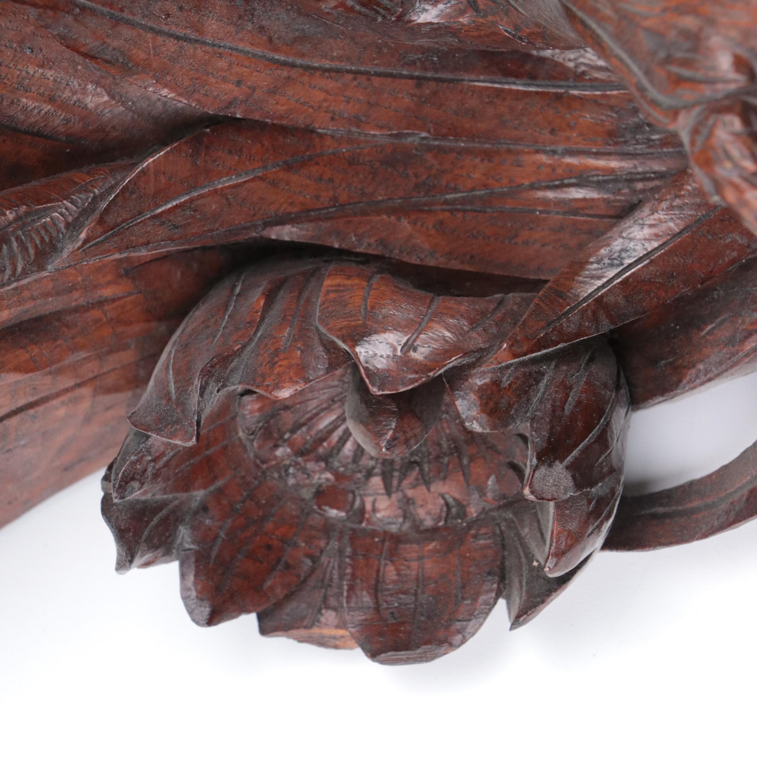 Black Forest Carved Bird Form Wall Shelves