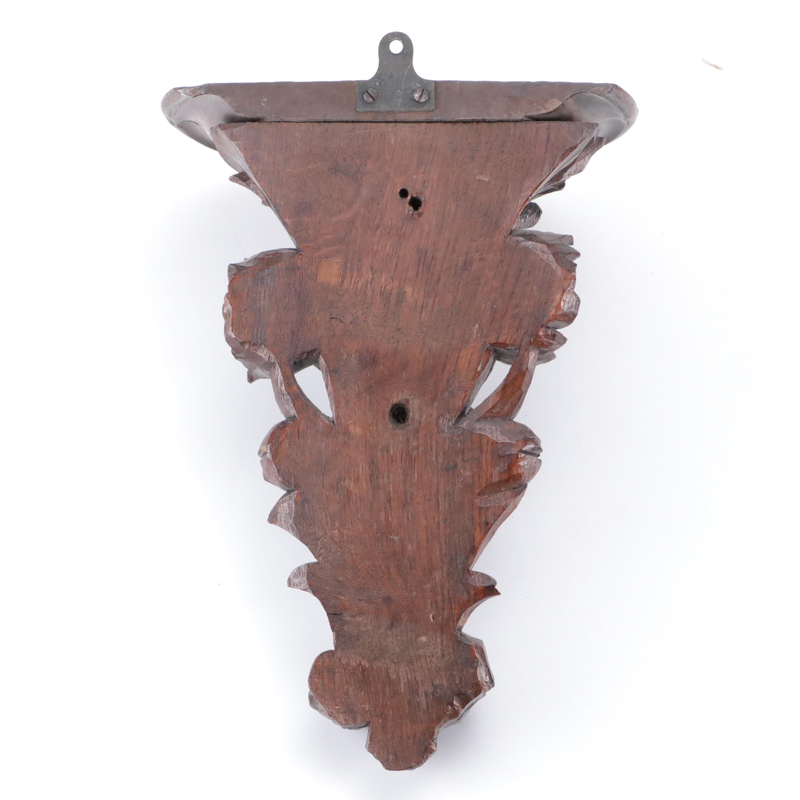 Black Forest Carved Bird Form Wall Shelves