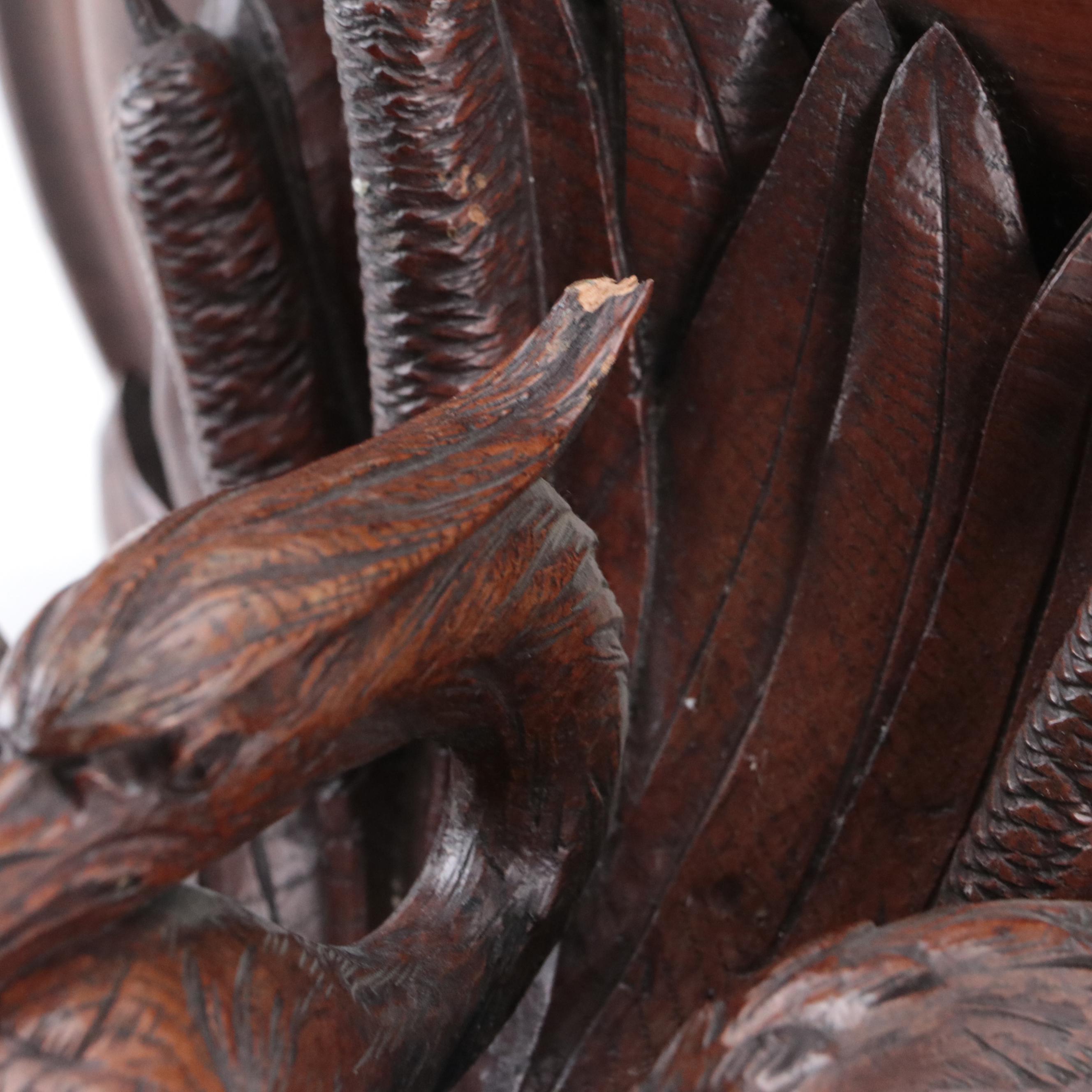 Black Forest Carved Bird Form Wall Shelves