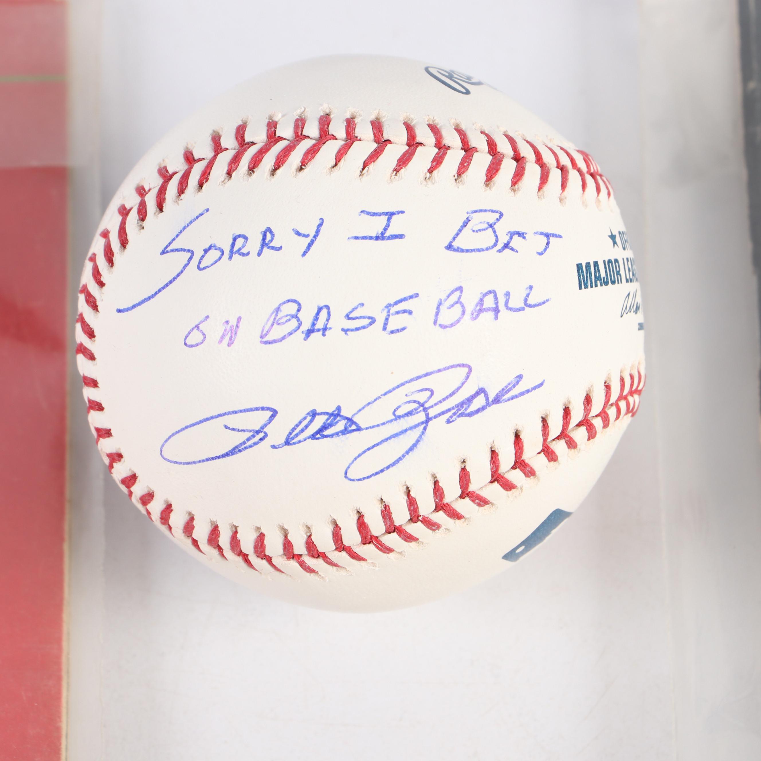 Pete Rose Signed Baseball with Magazines and Hit #4192 Matted Print