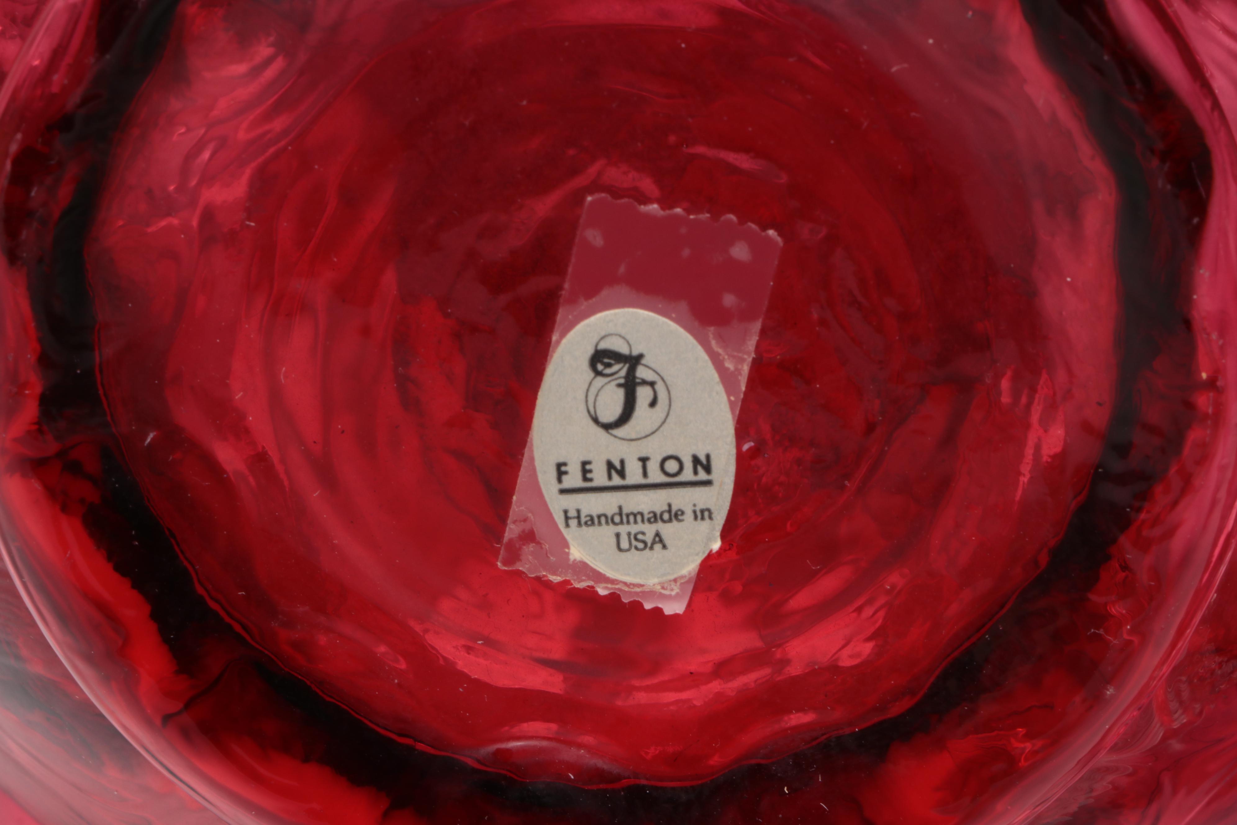 Fenton Glass Baskets with Other Vases and Tableware, Mid-Late 20th Century