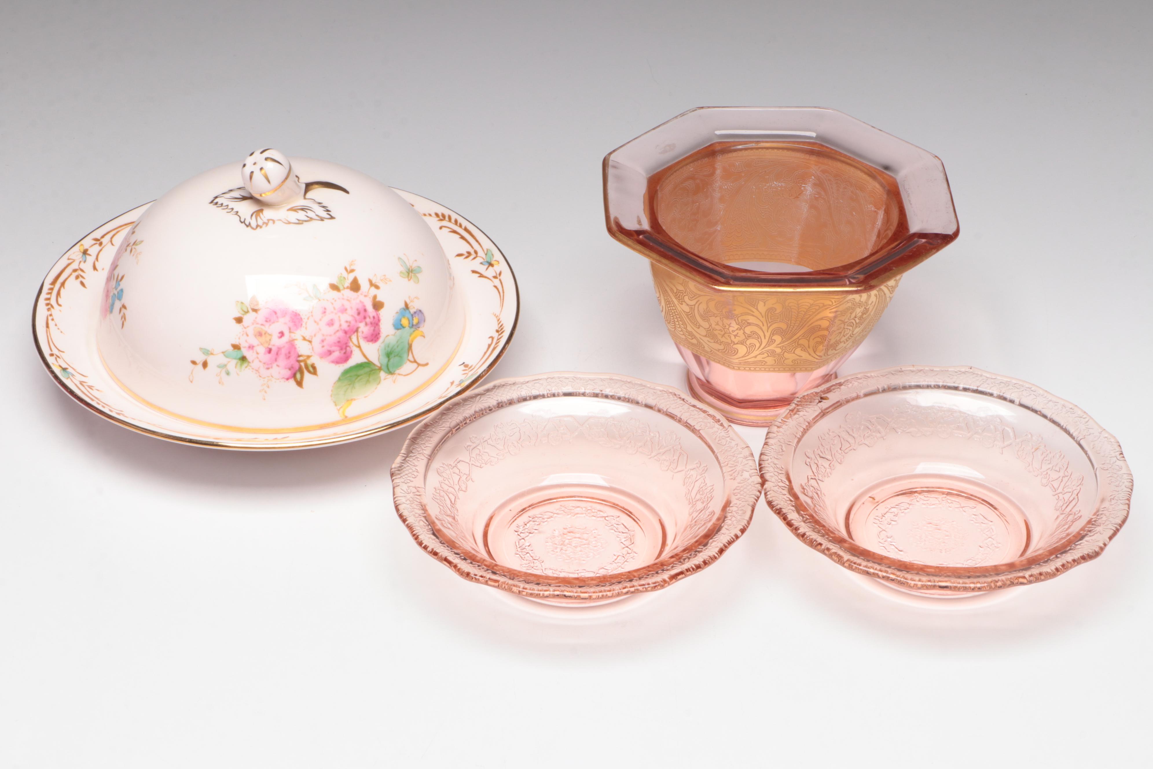 Fenton Glass Baskets with Other Vases and Tableware, Mid-Late 20th Century