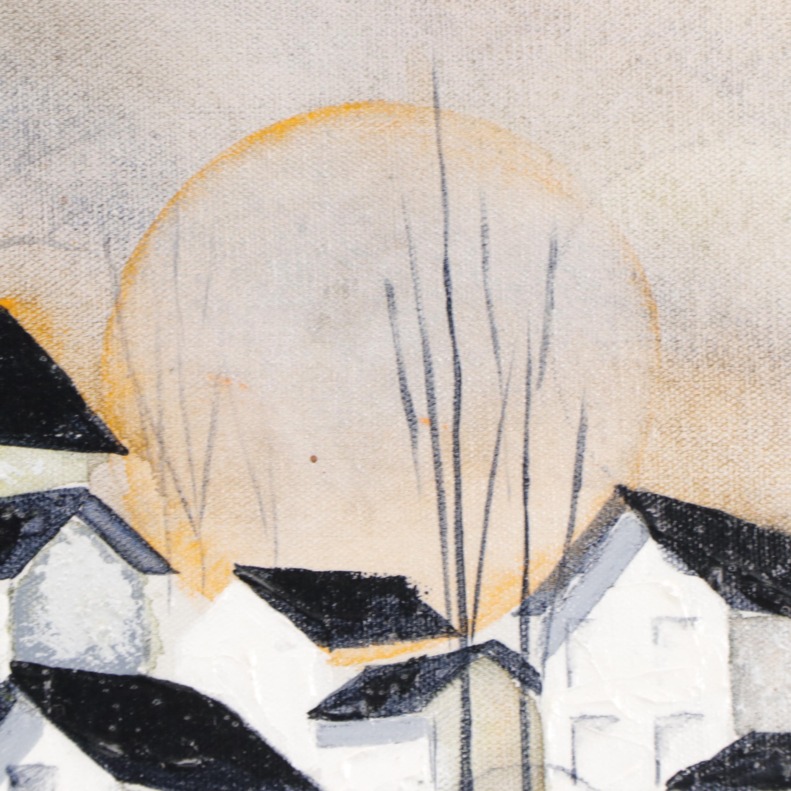 J. C. Hall Acrylic Painting of Winter Landscape