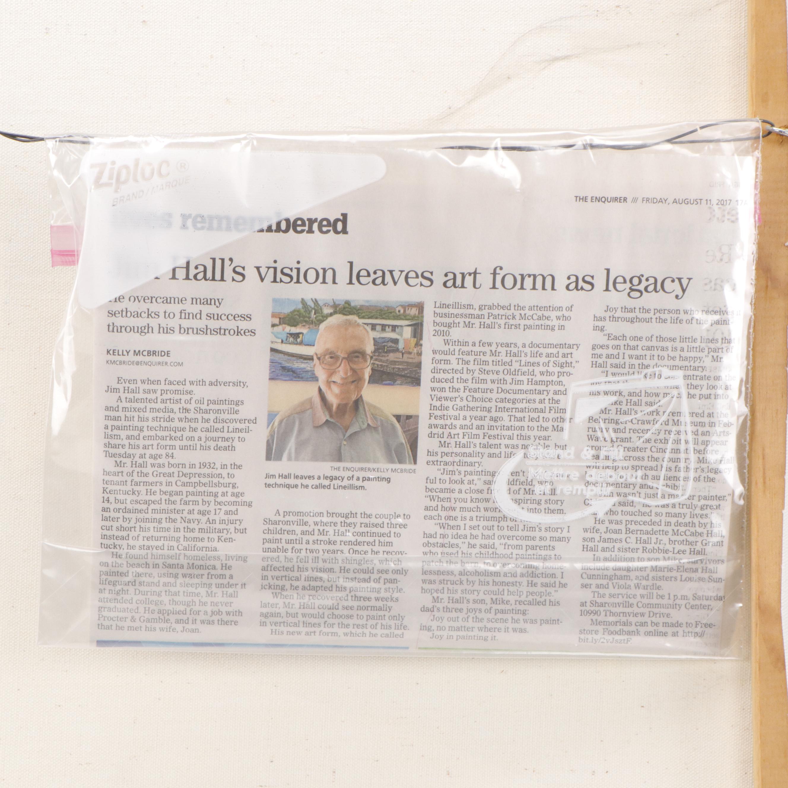 J. C. Hall Acrylic Painting of Winter Landscape