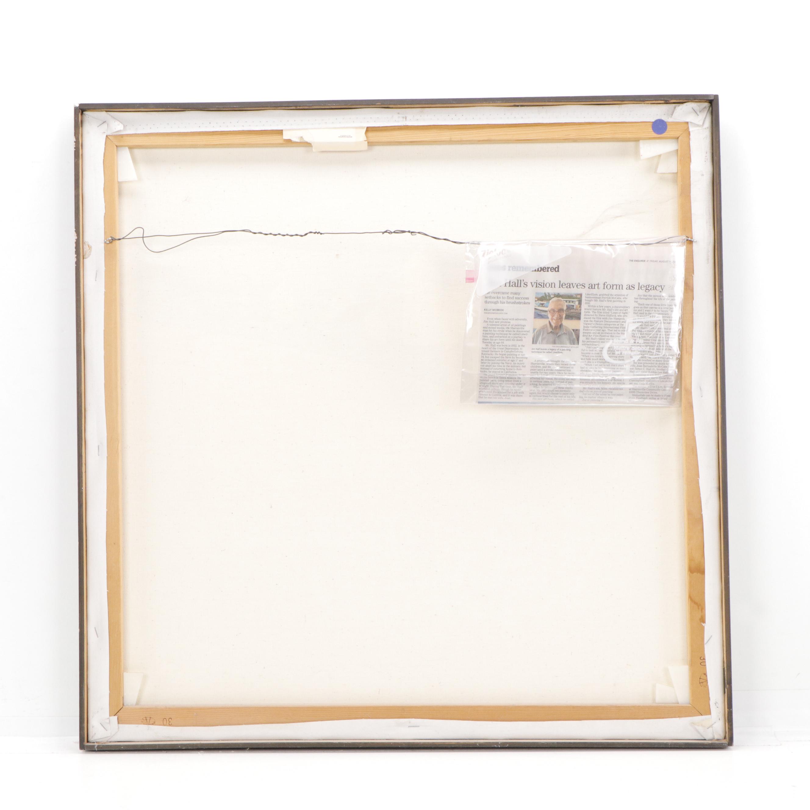 J. C. Hall Acrylic Painting of Winter Landscape