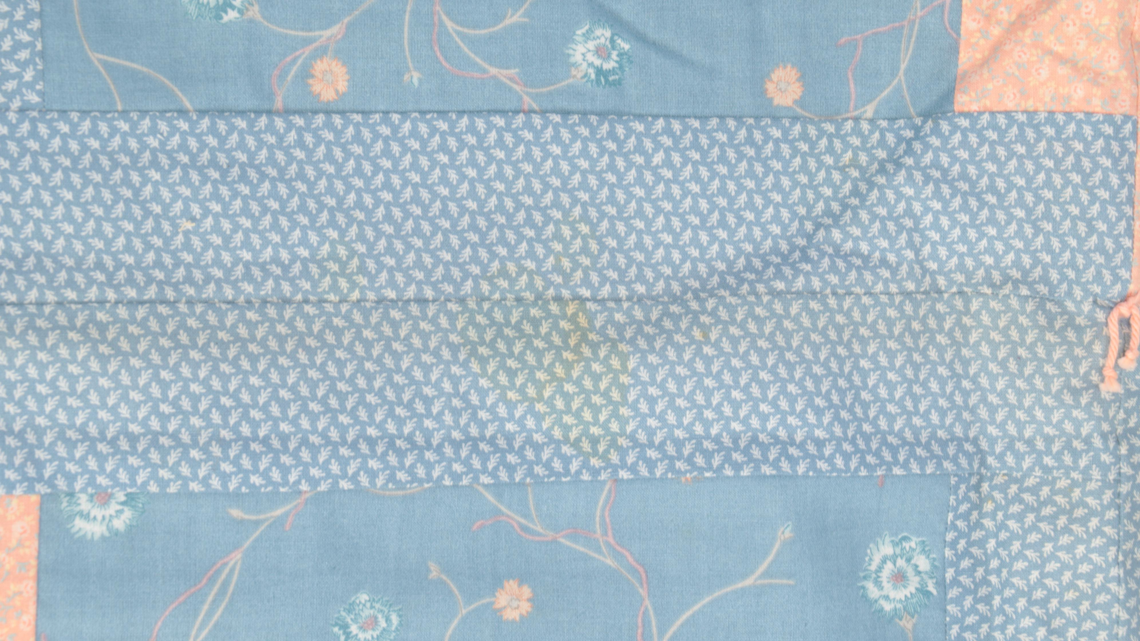 Handmade Pieced "Log Cabin" Twin XL Quilt