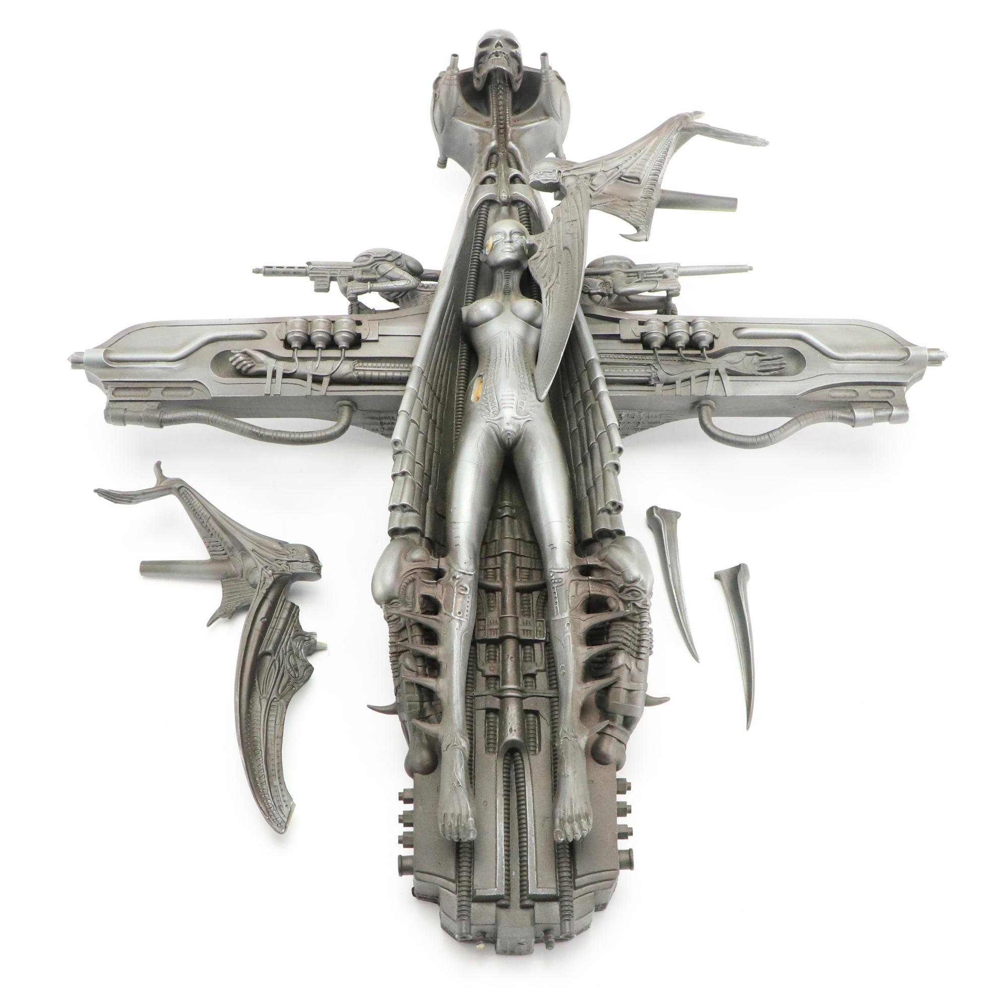 Cast Resin Alien Figurines After H. R. Giger Including "Spell"