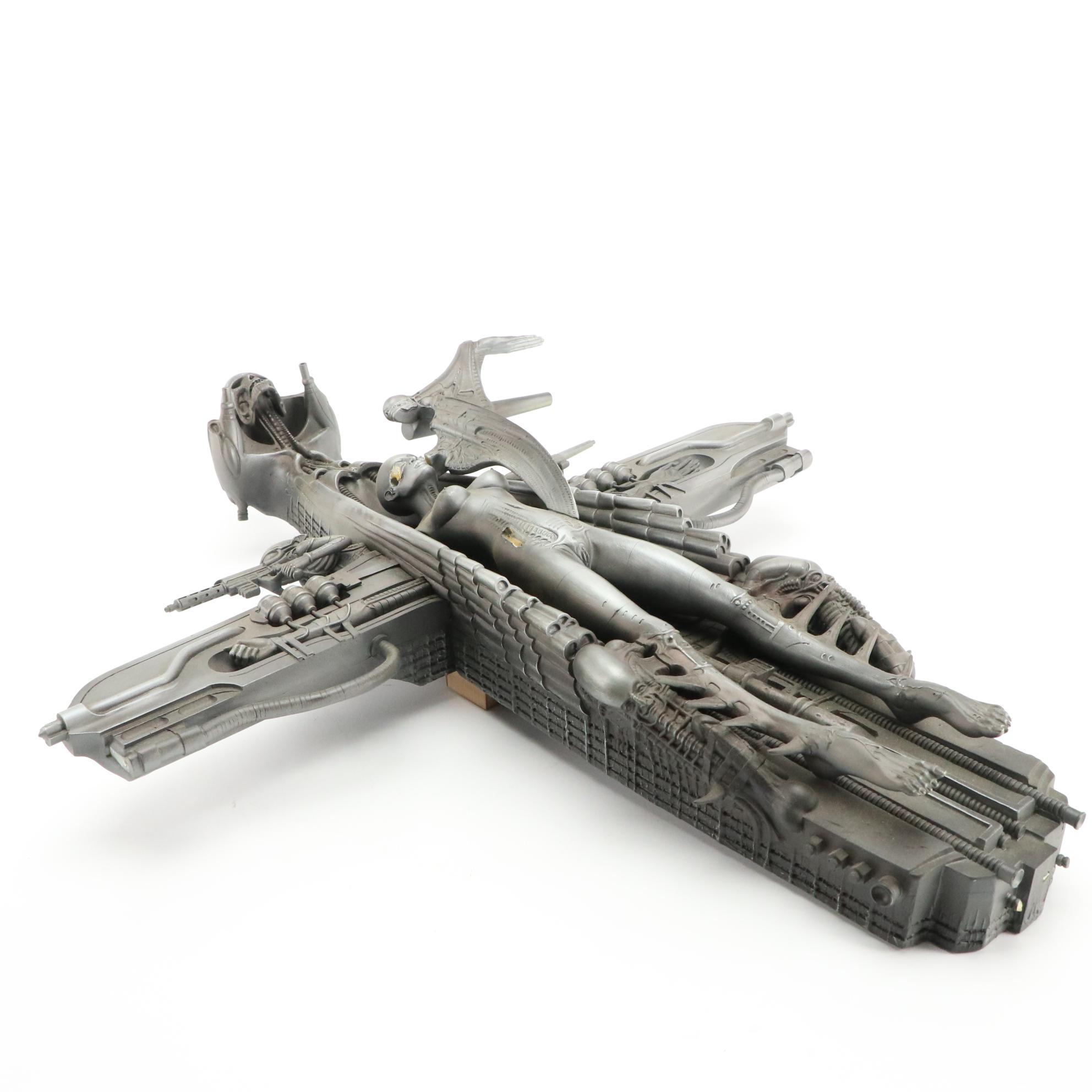 Cast Resin Alien Figurines After H. R. Giger Including "Spell"