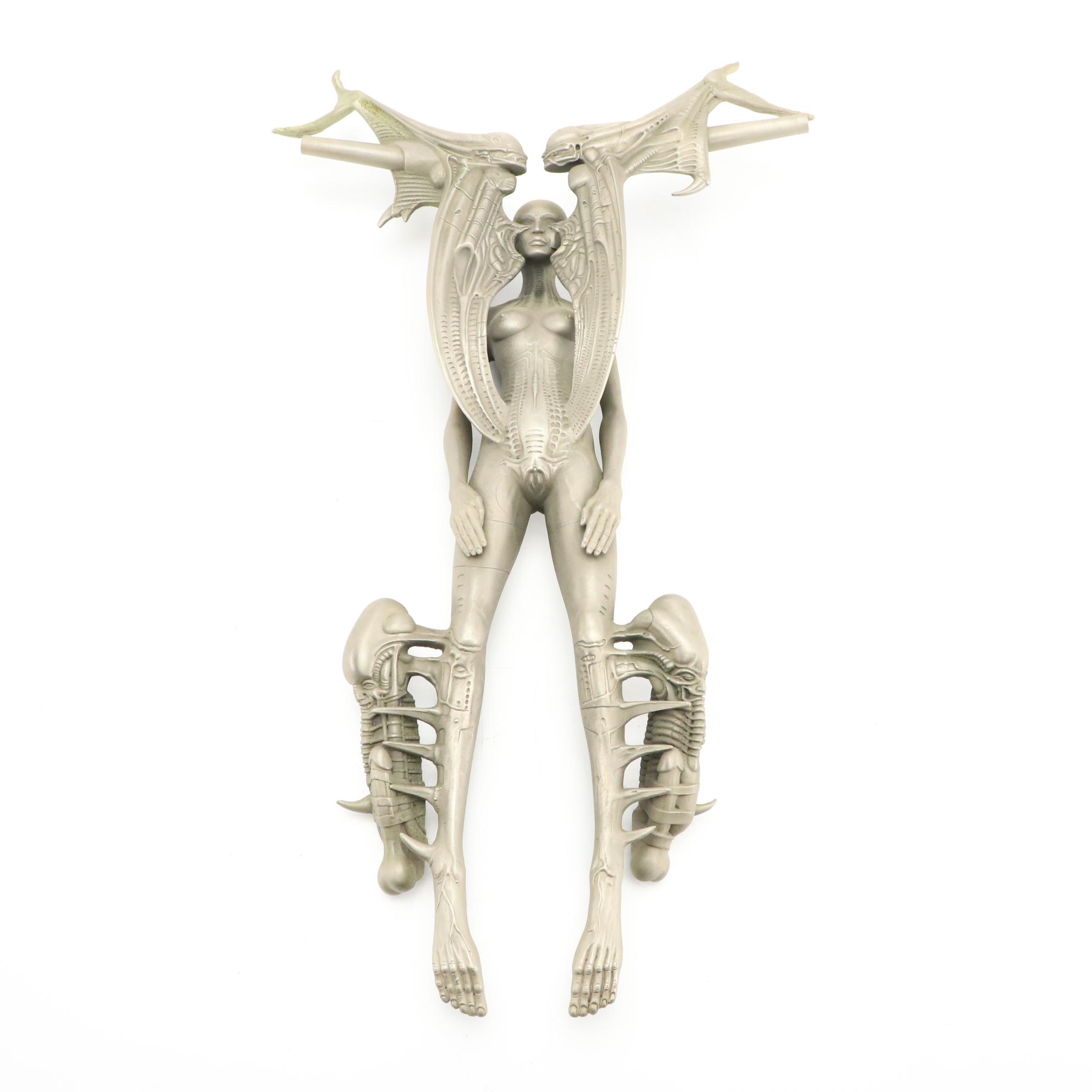 Cast Resin Alien Figurines After H. R. Giger Including "Spell"