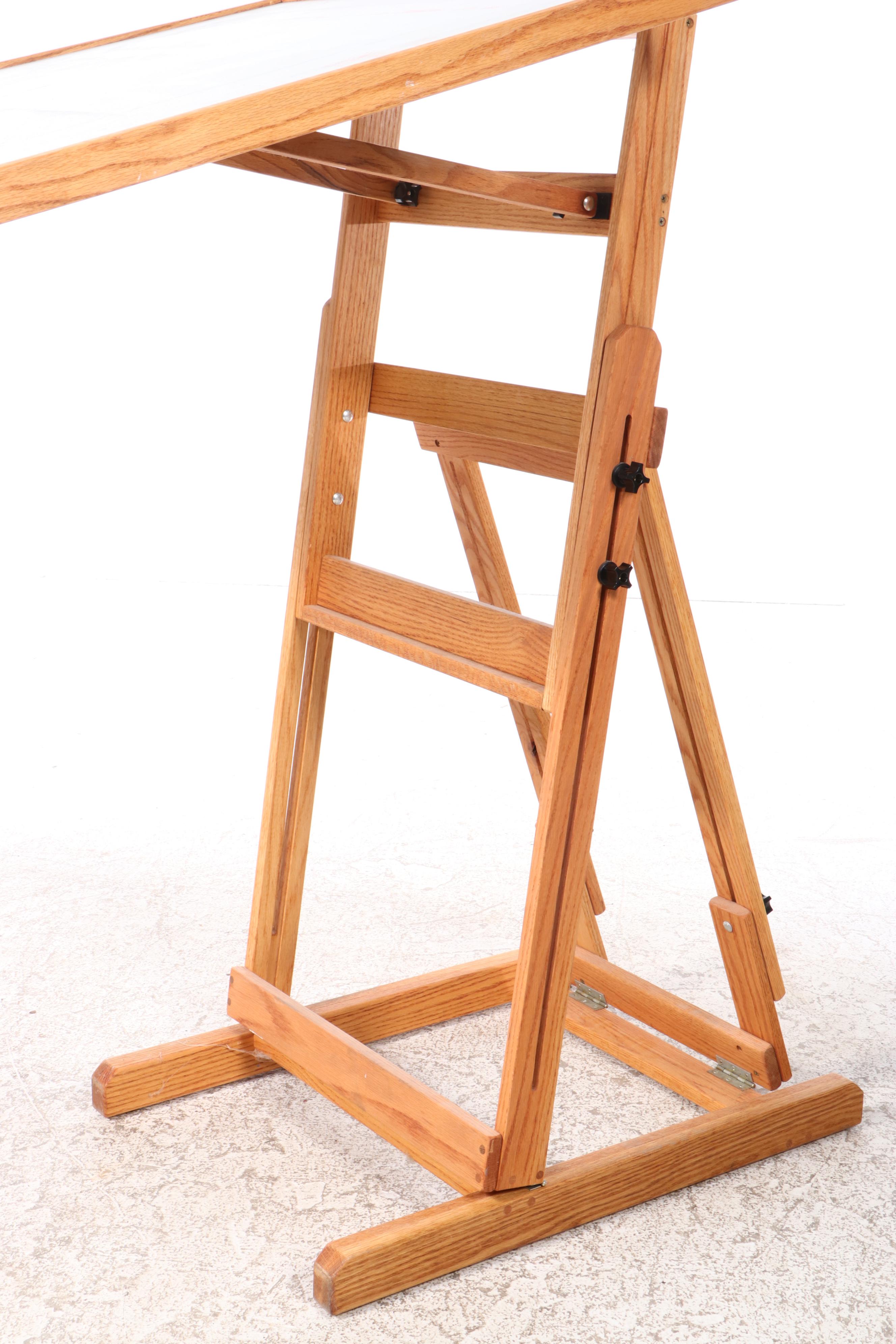 Oak and Laminate Folding Watercolor Table