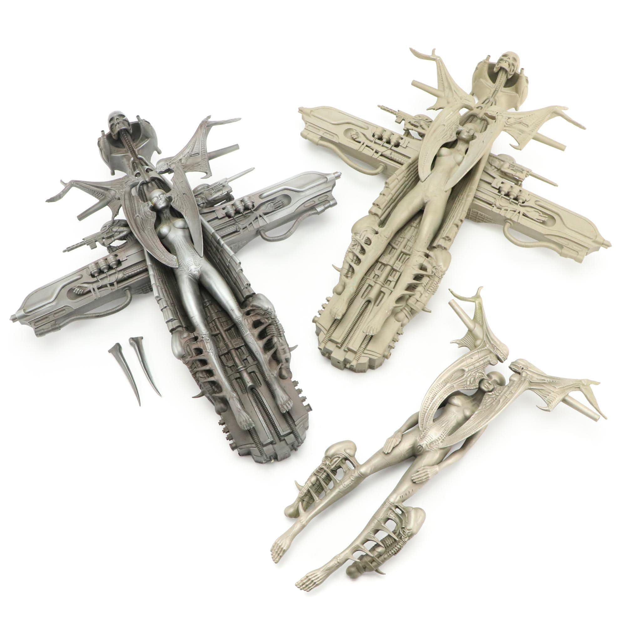 Cast Resin Alien Figurines After H. R. Giger Including "Spell"