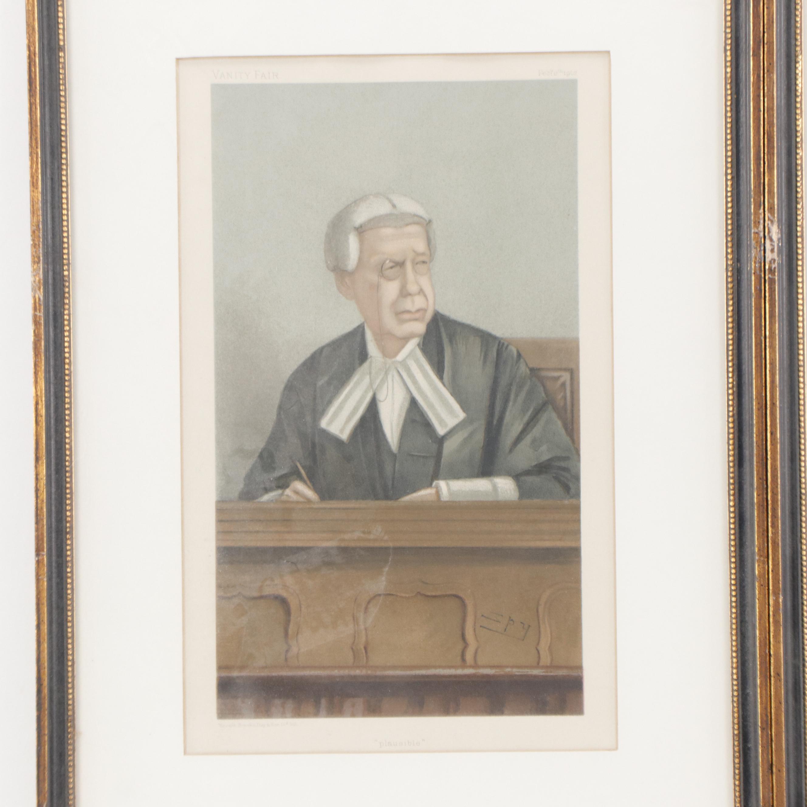 Vanity Fair Lithographs of Courtroom Portraits, 19th and 20th Century