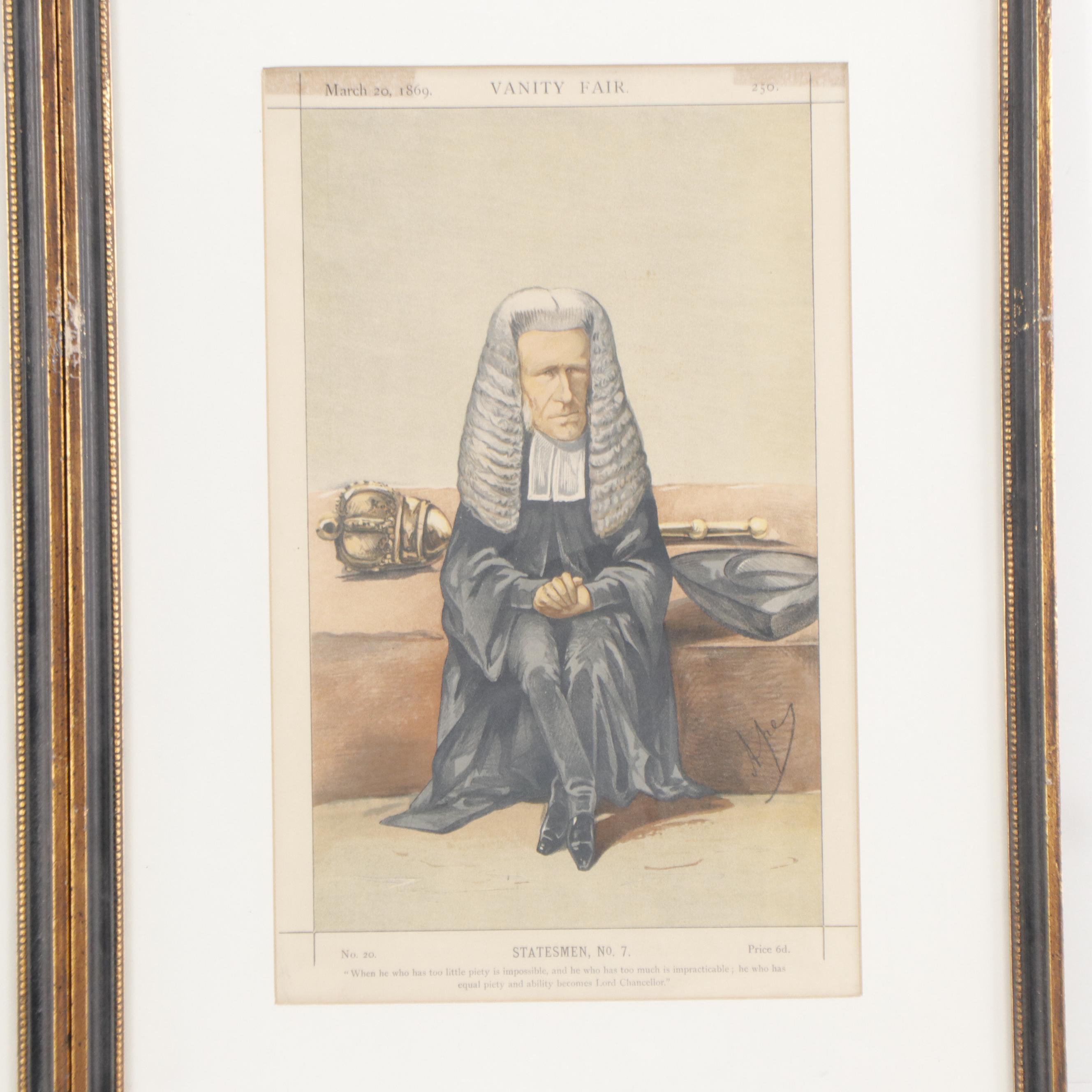 Vanity Fair Lithographs of Courtroom Portraits, 19th and 20th Century