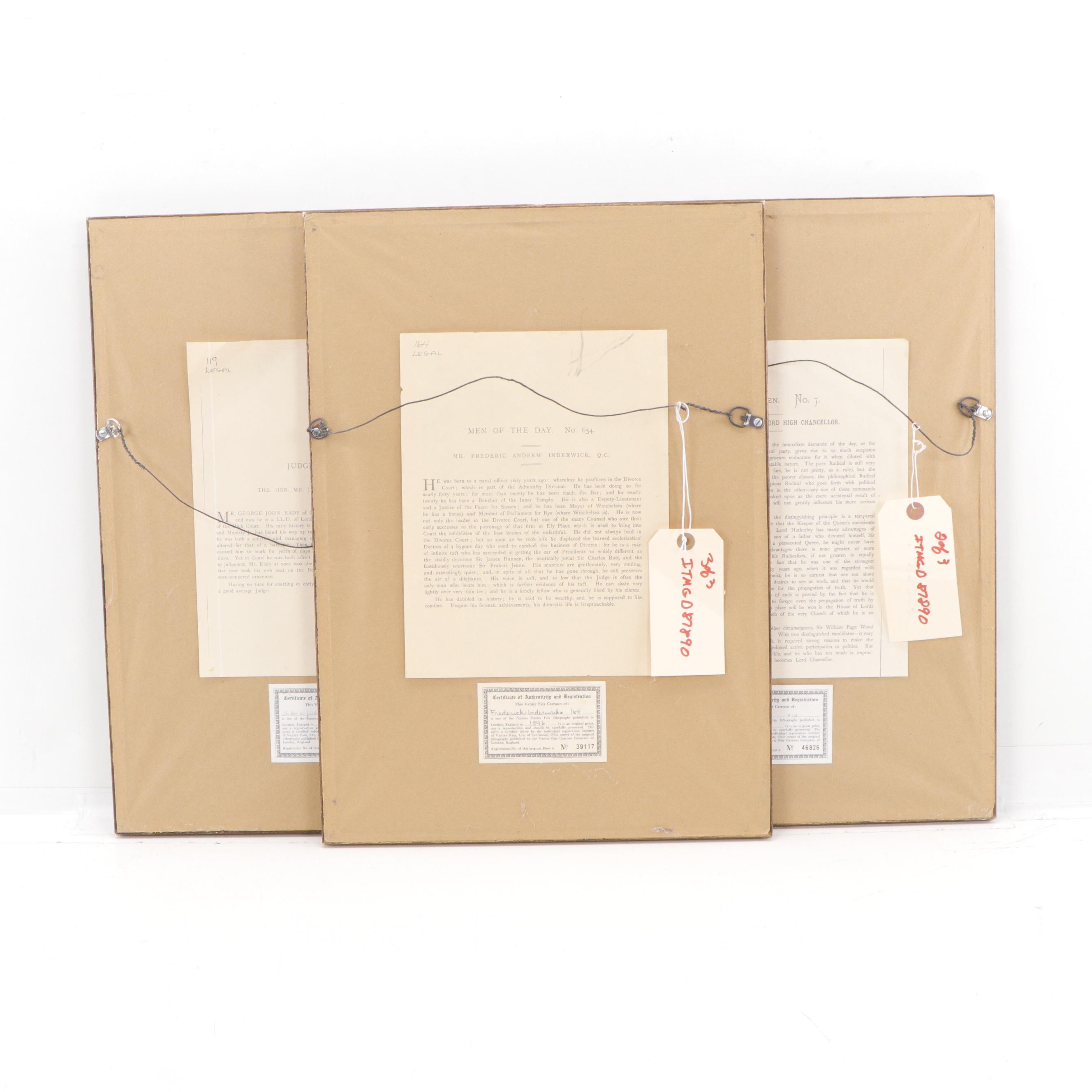 Vanity Fair Lithographs of Courtroom Portraits, 19th and 20th Century