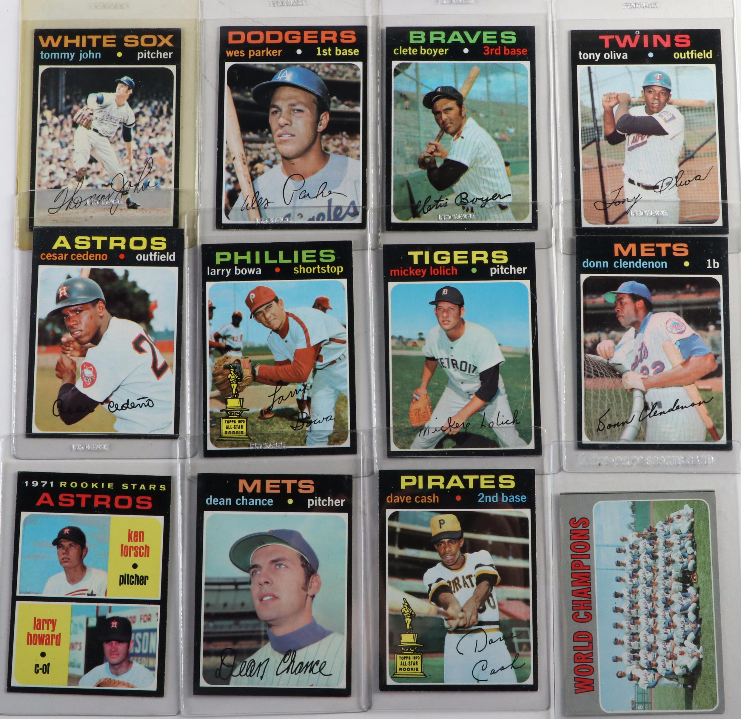 1970 and 1971 Topps Baseball Cards Featuring Reggie Jackson, Tom Seaver, More