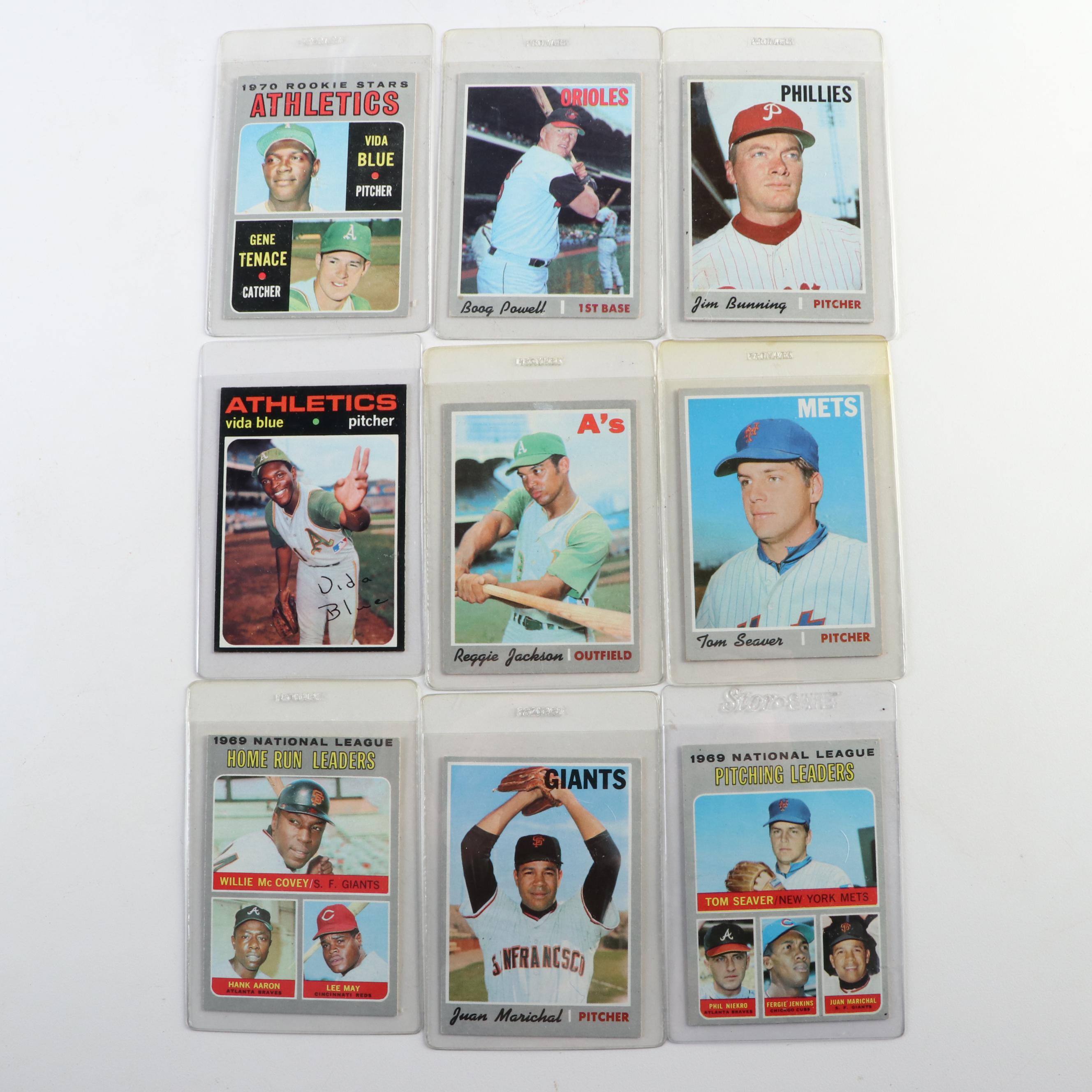 1970 and 1971 Topps Baseball Cards Featuring Reggie Jackson, Tom Seaver, More