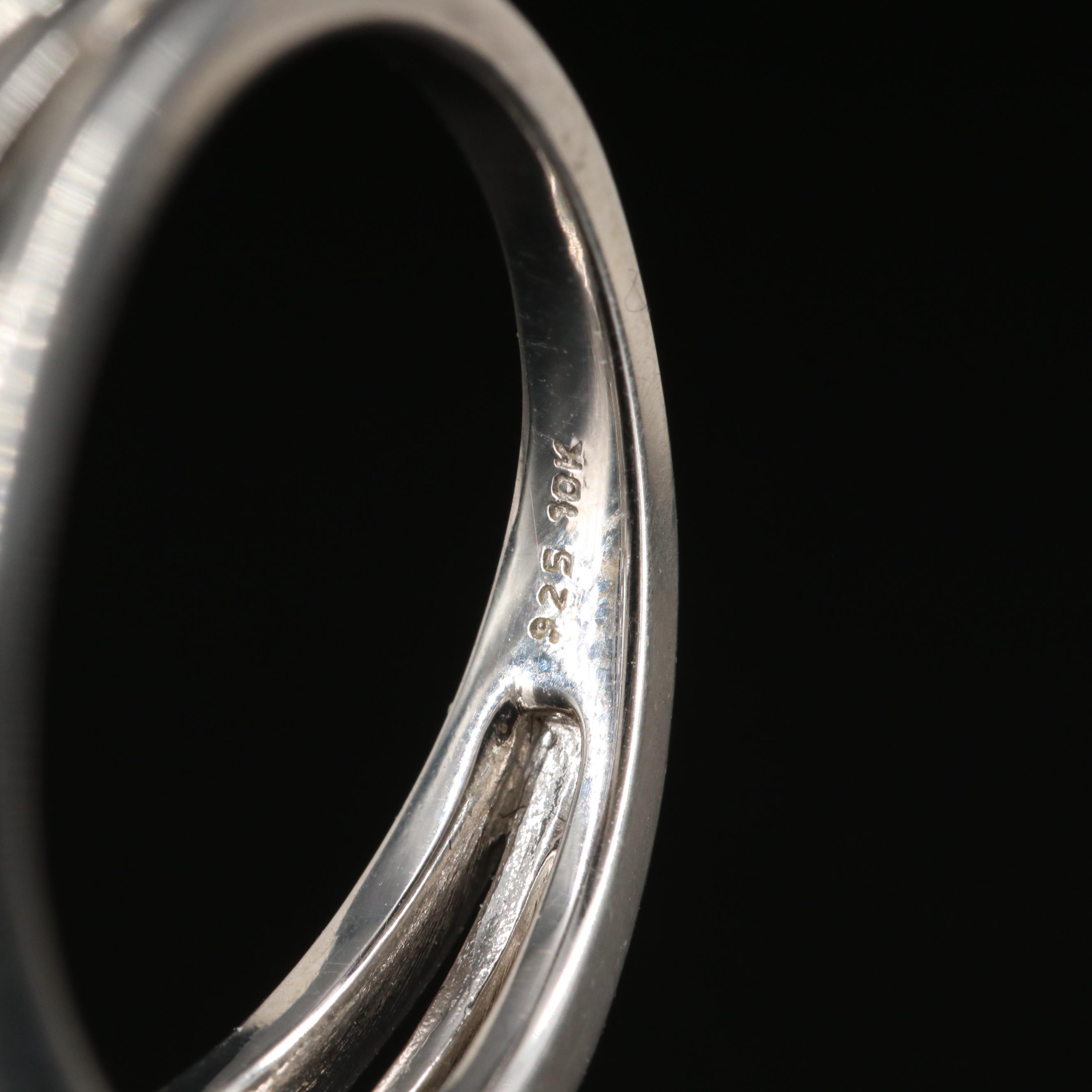 Sterling Diamond Bee Ring with 10K Accents