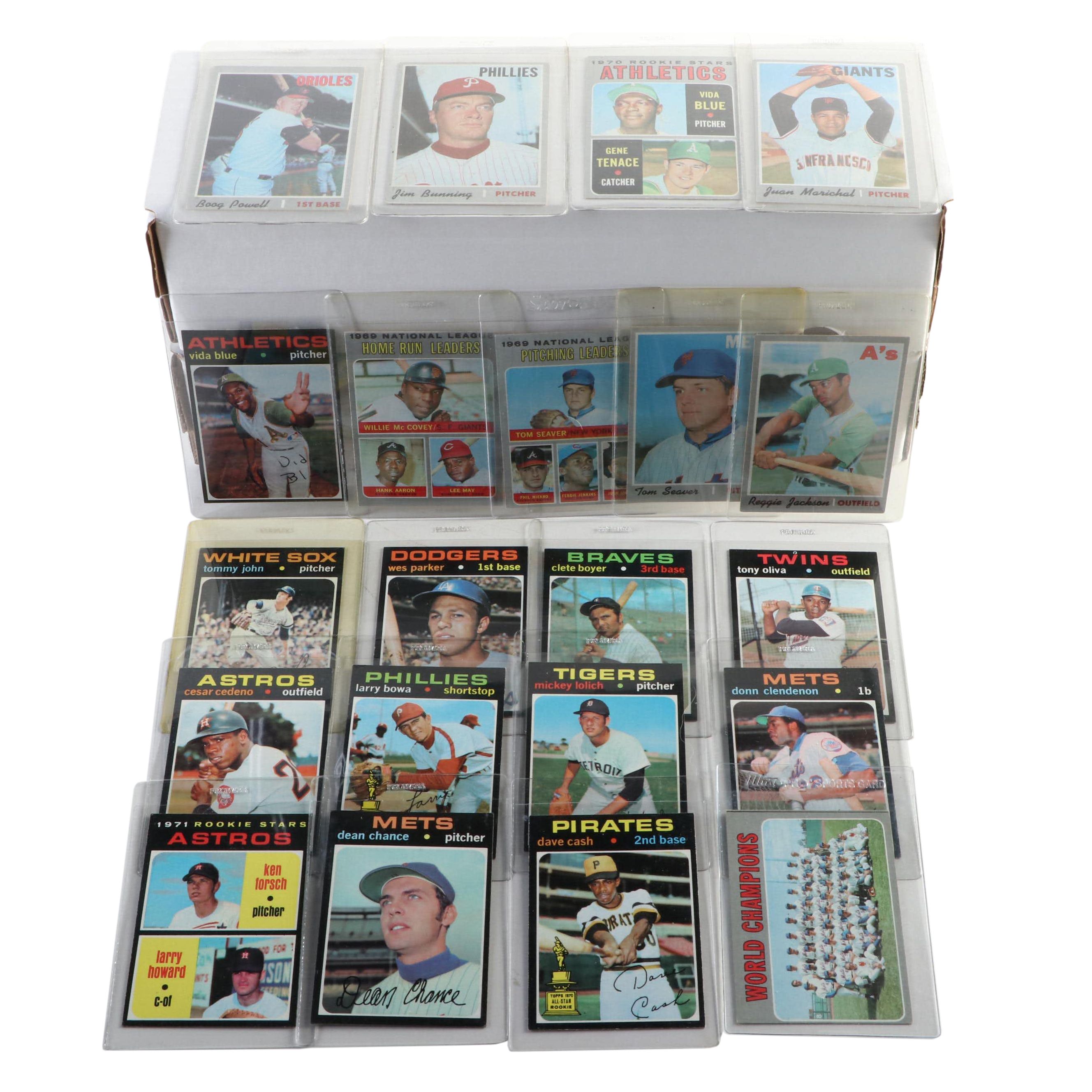 1970 and 1971 Topps Baseball Cards Featuring Reggie Jackson, Tom Seaver, More