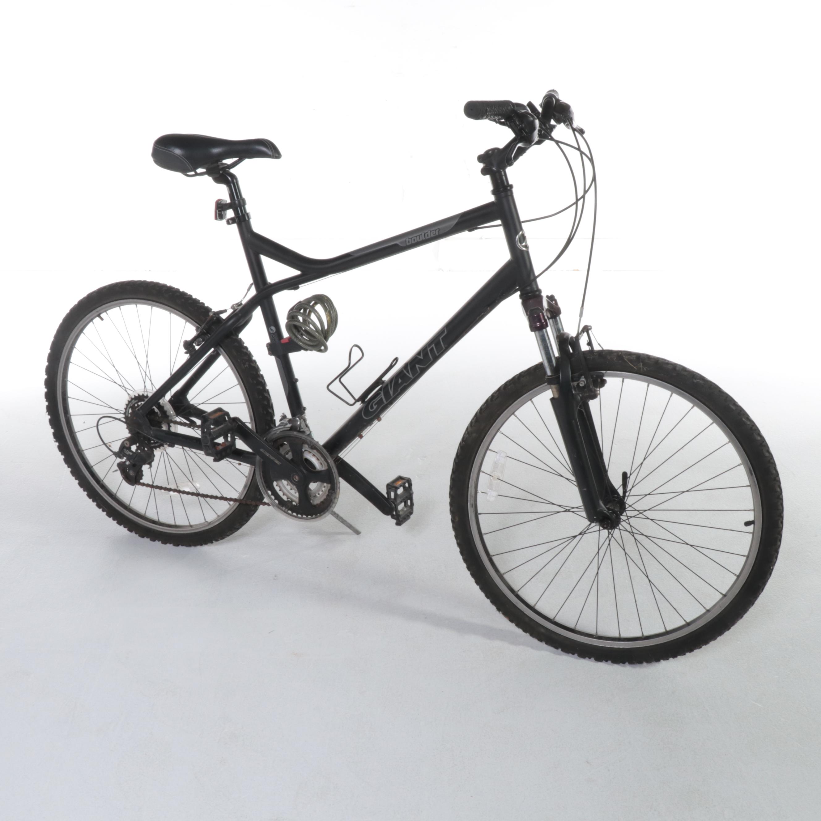 Giant Boulder Mountain Bike with Pump, Lock Bar and Saris Rack