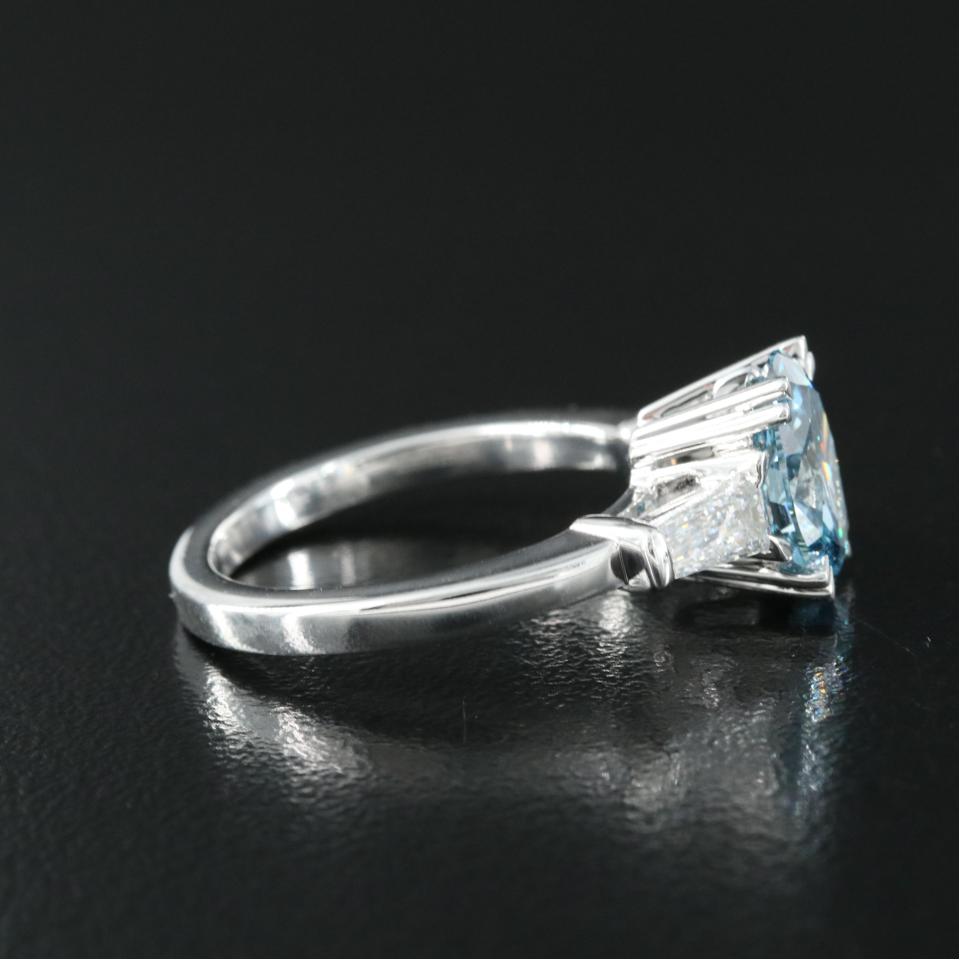 EFFY 14K 2.26 CTW Lab Grown Diamond Ring with Fancy Dark Blue Center