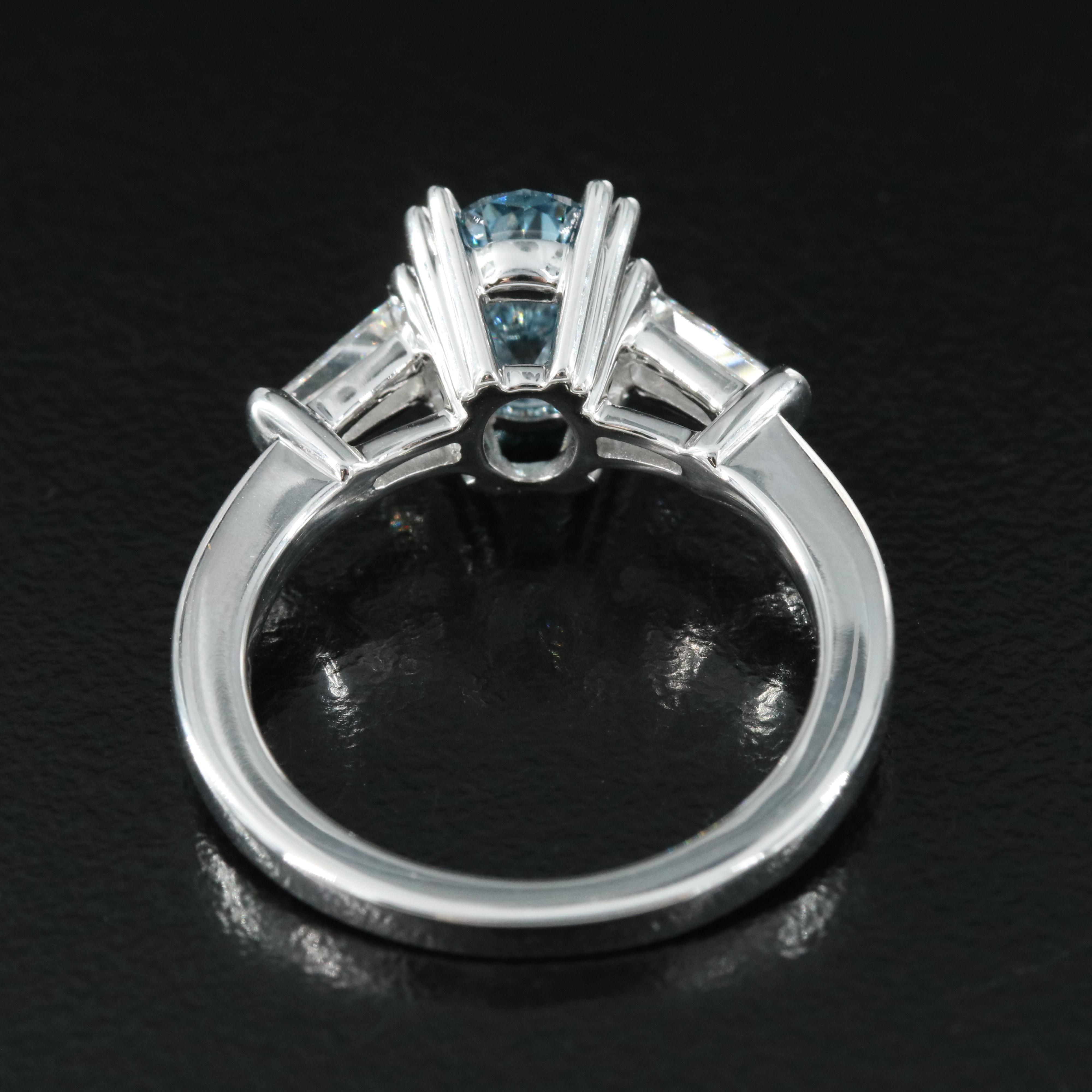 EFFY 14K 2.26 CTW Lab Grown Diamond Ring with Fancy Dark Blue Center