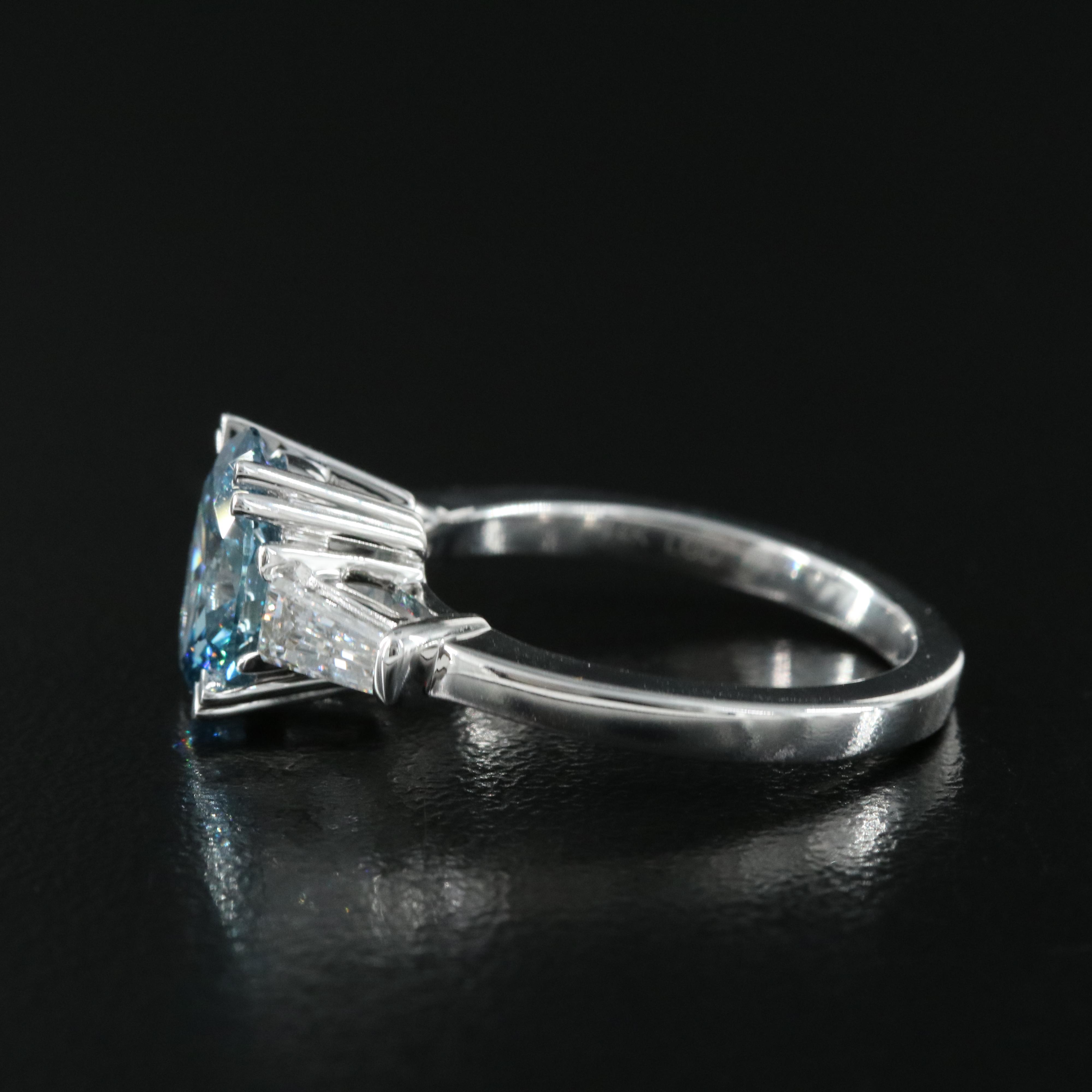 EFFY 14K 2.26 CTW Lab Grown Diamond Ring with Fancy Dark Blue Center