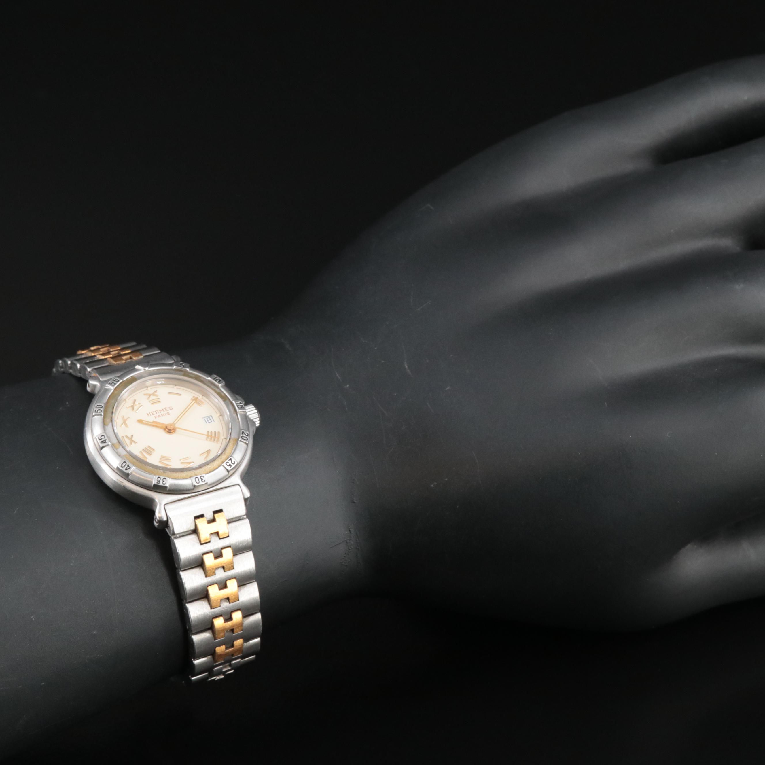 Hermès Clipper Water Resistant Swiss Made Quartz Watch With Box