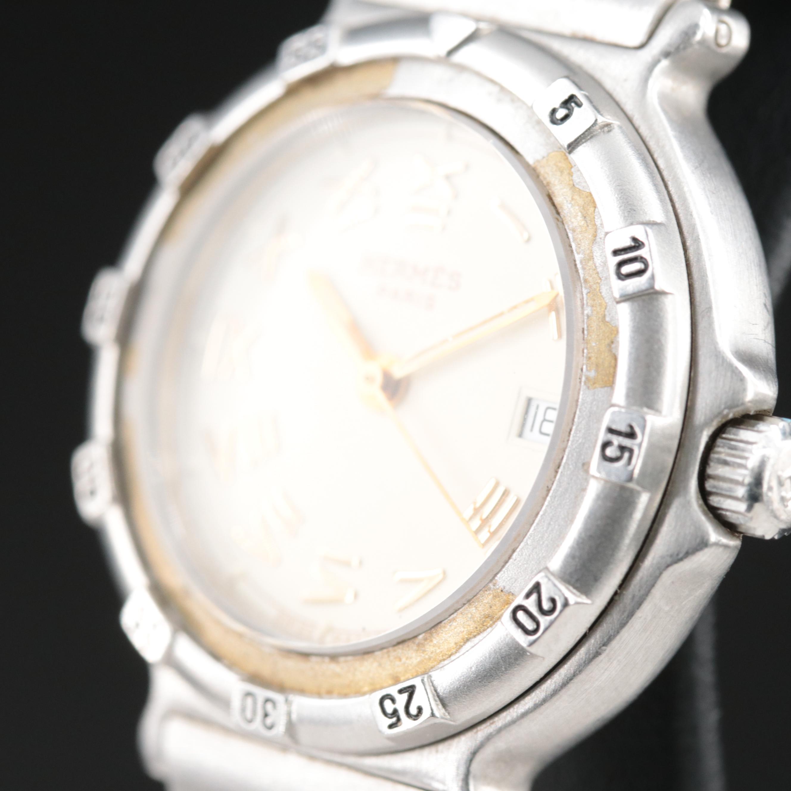 Hermès Clipper Water Resistant Swiss Made Quartz Watch With Box