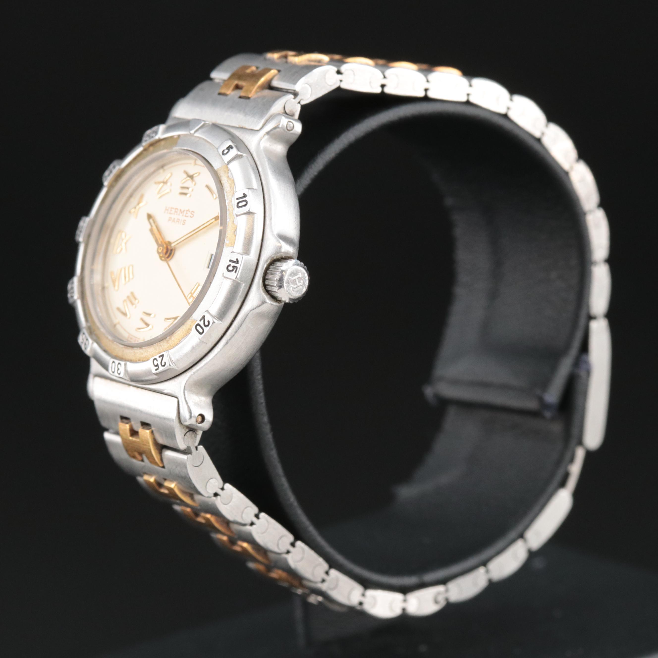 Hermès Clipper Water Resistant Swiss Made Quartz Watch With Box