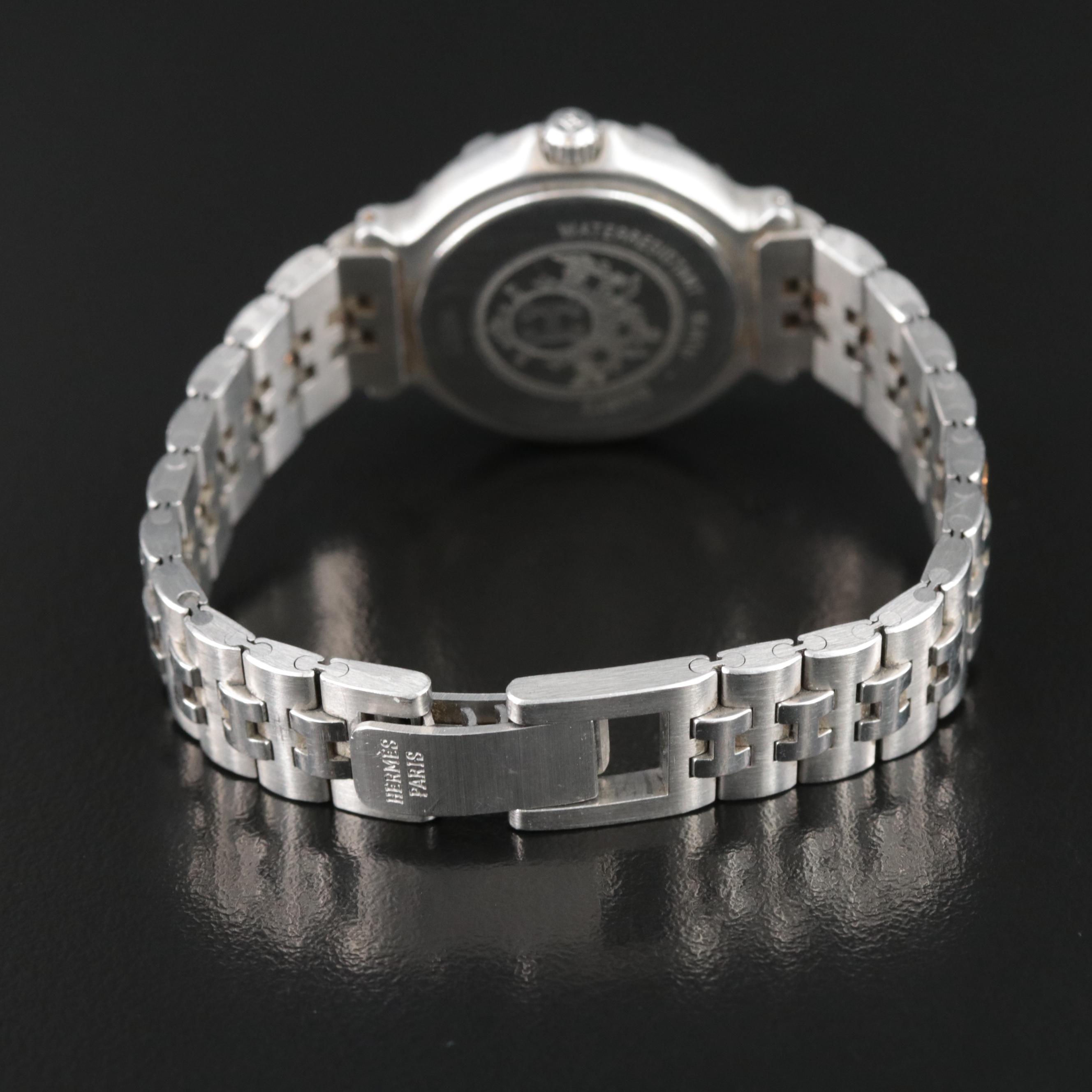 Hermès Clipper Water Resistant Swiss Made Quartz Watch With Box