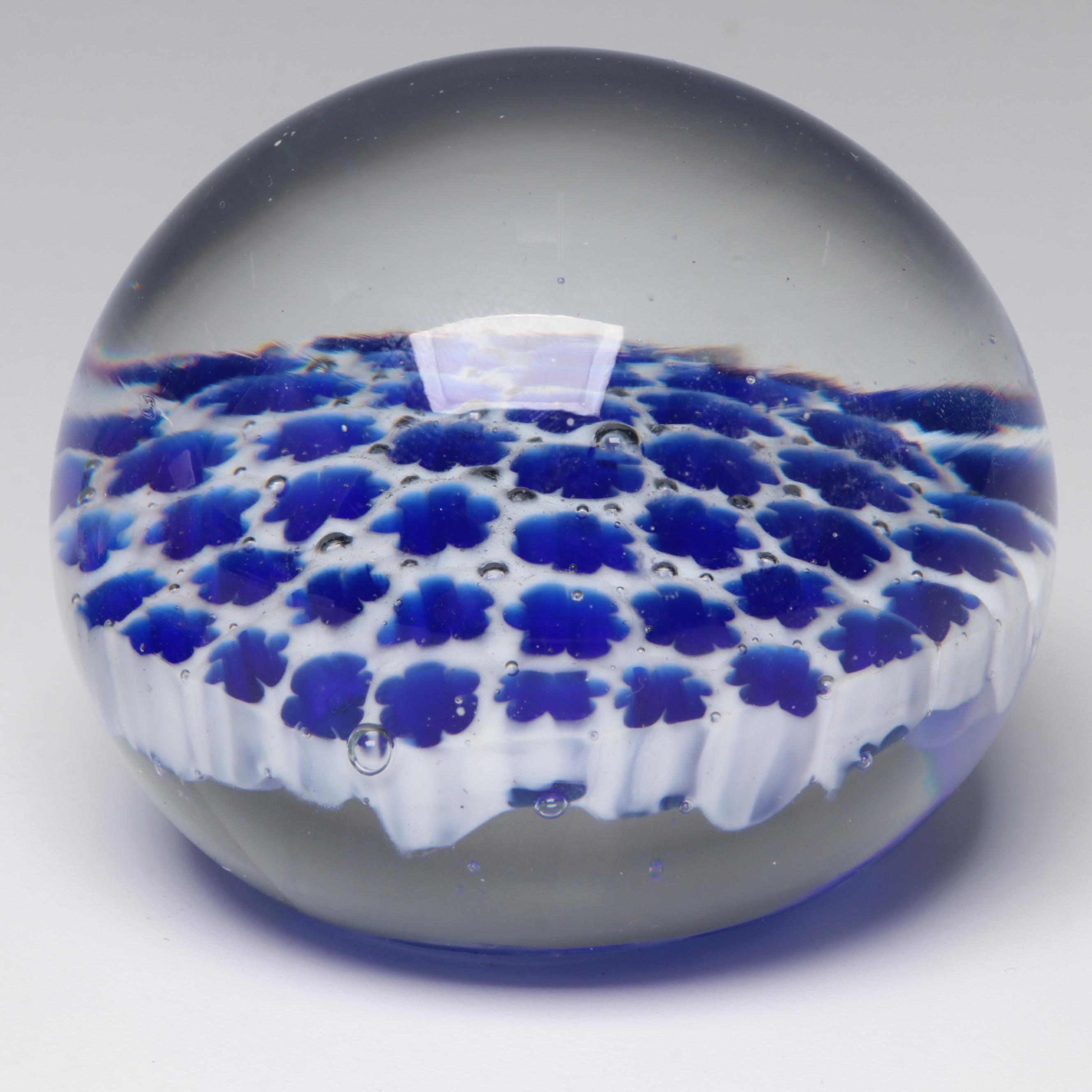 Gold Fish Motif Glass Paperweight with Murano Style Glass Paperweights