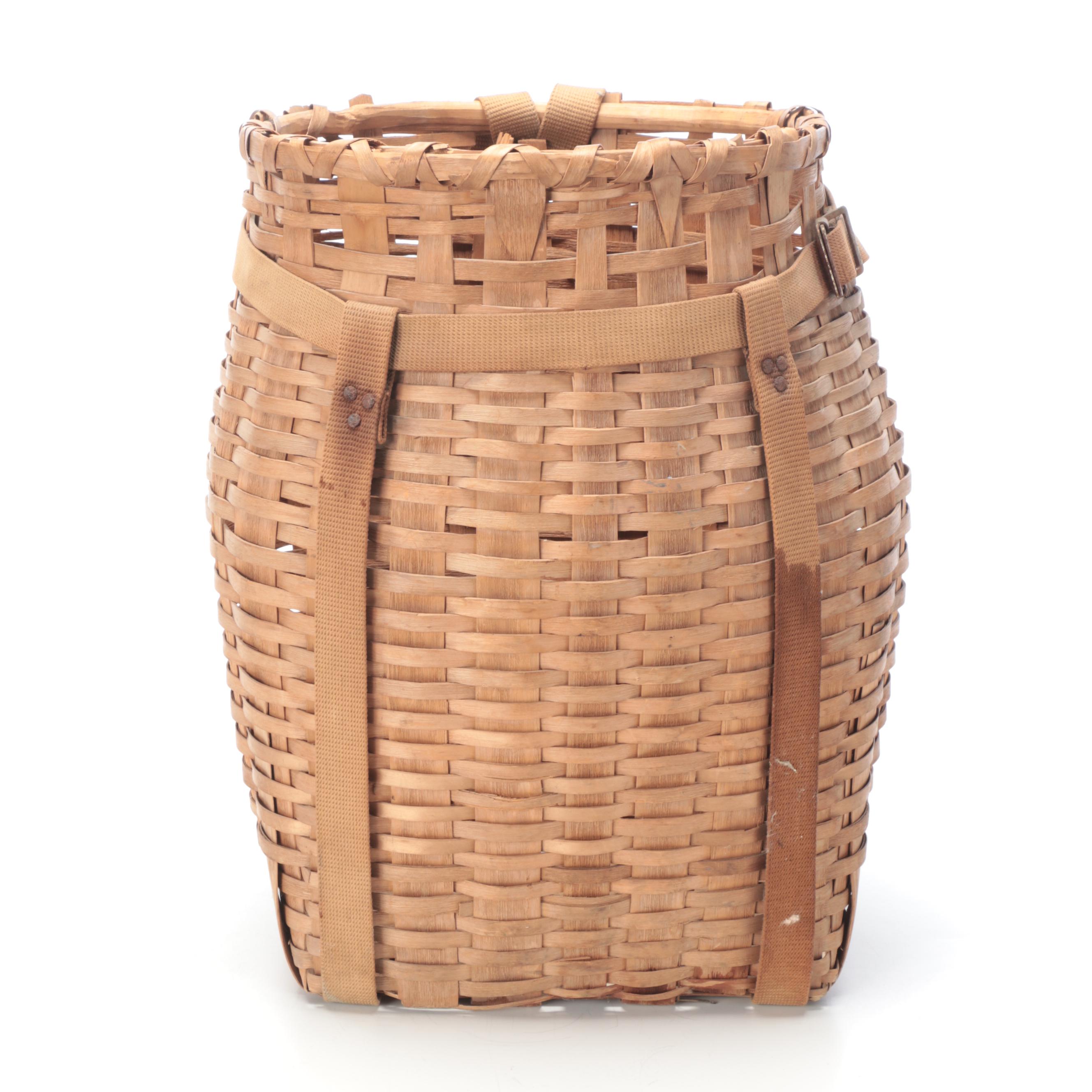 Handwoven Wooden Trappers Basket