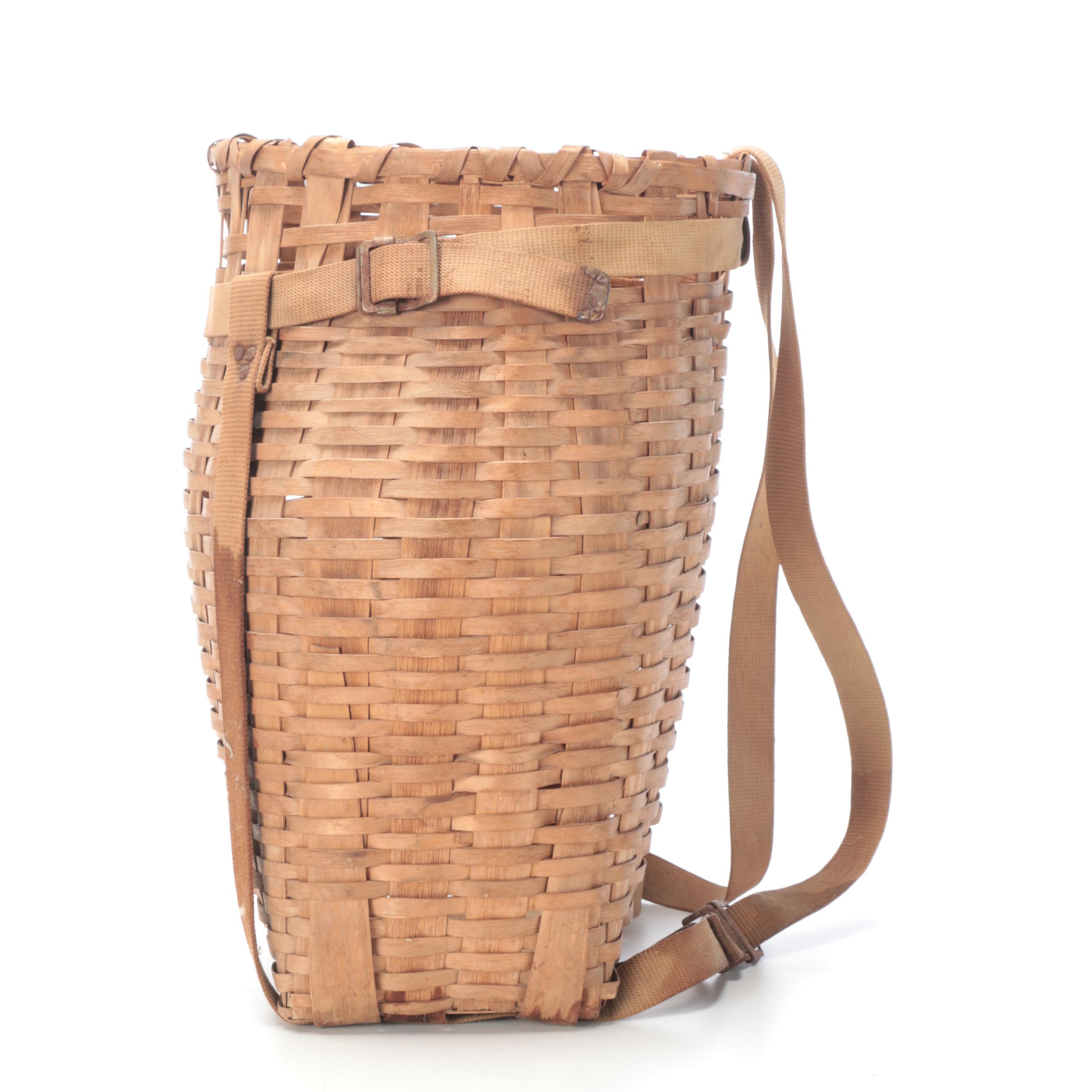 Handwoven Wooden Trappers Basket
