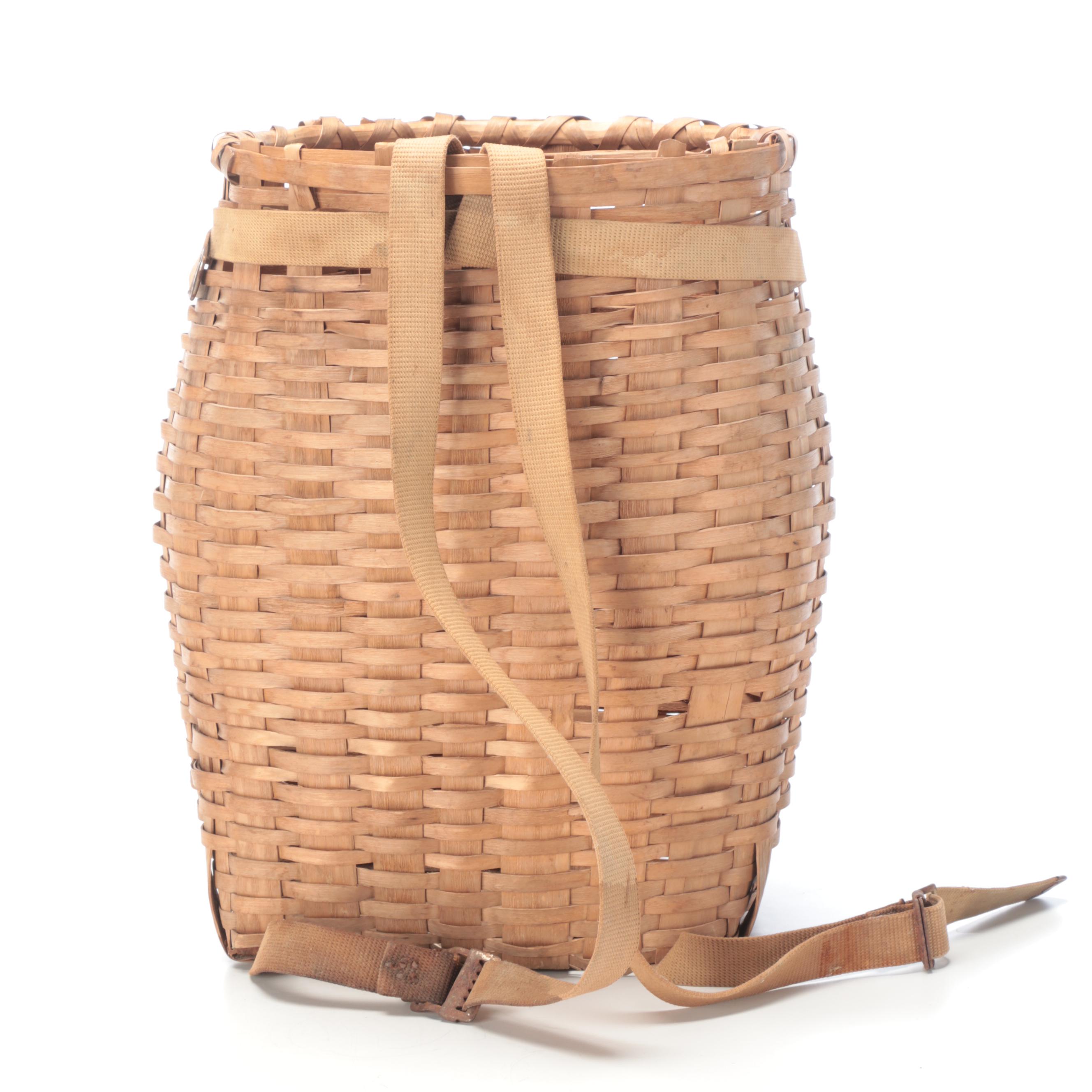 Handwoven Wooden Trappers Basket