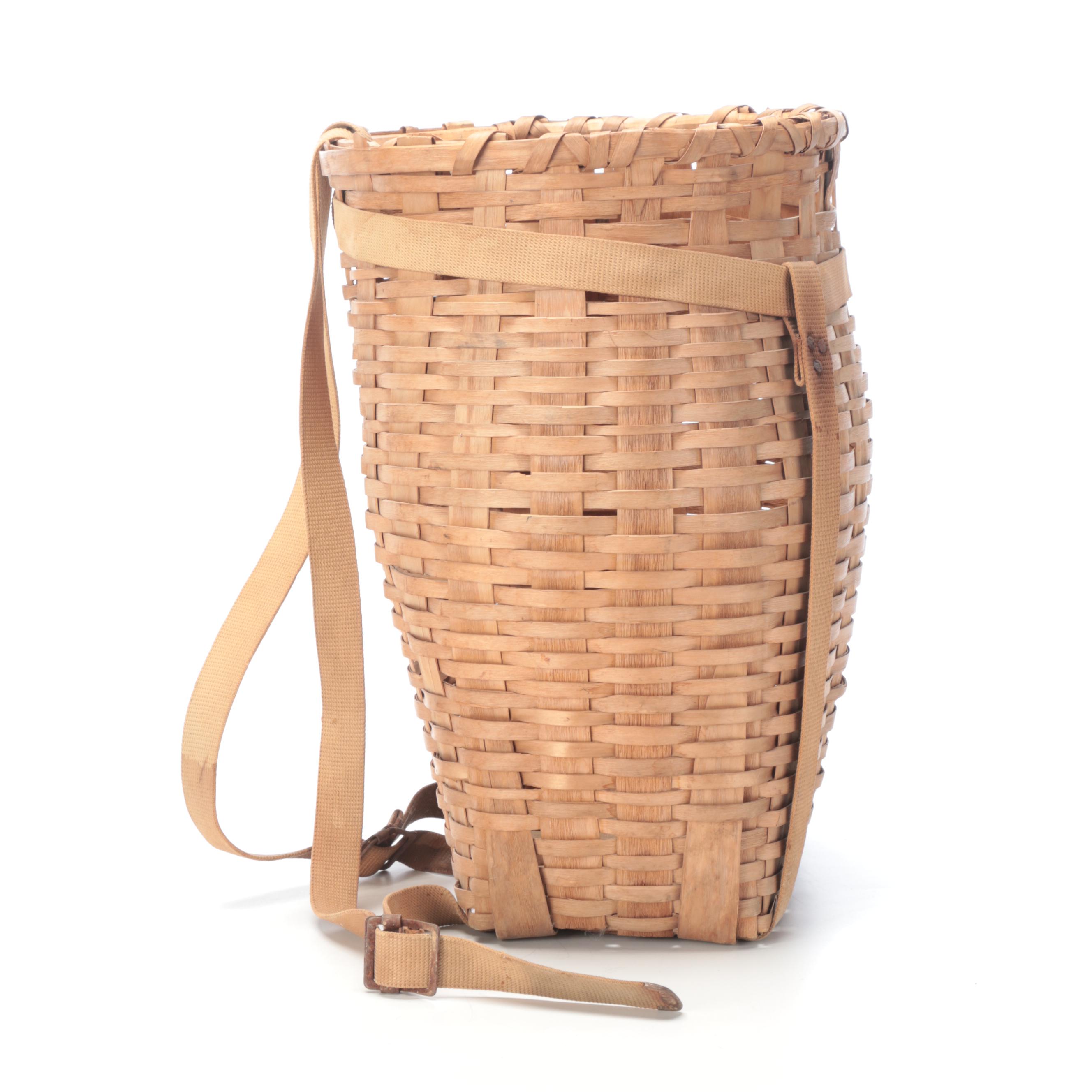 Handwoven Wooden Trappers Basket
