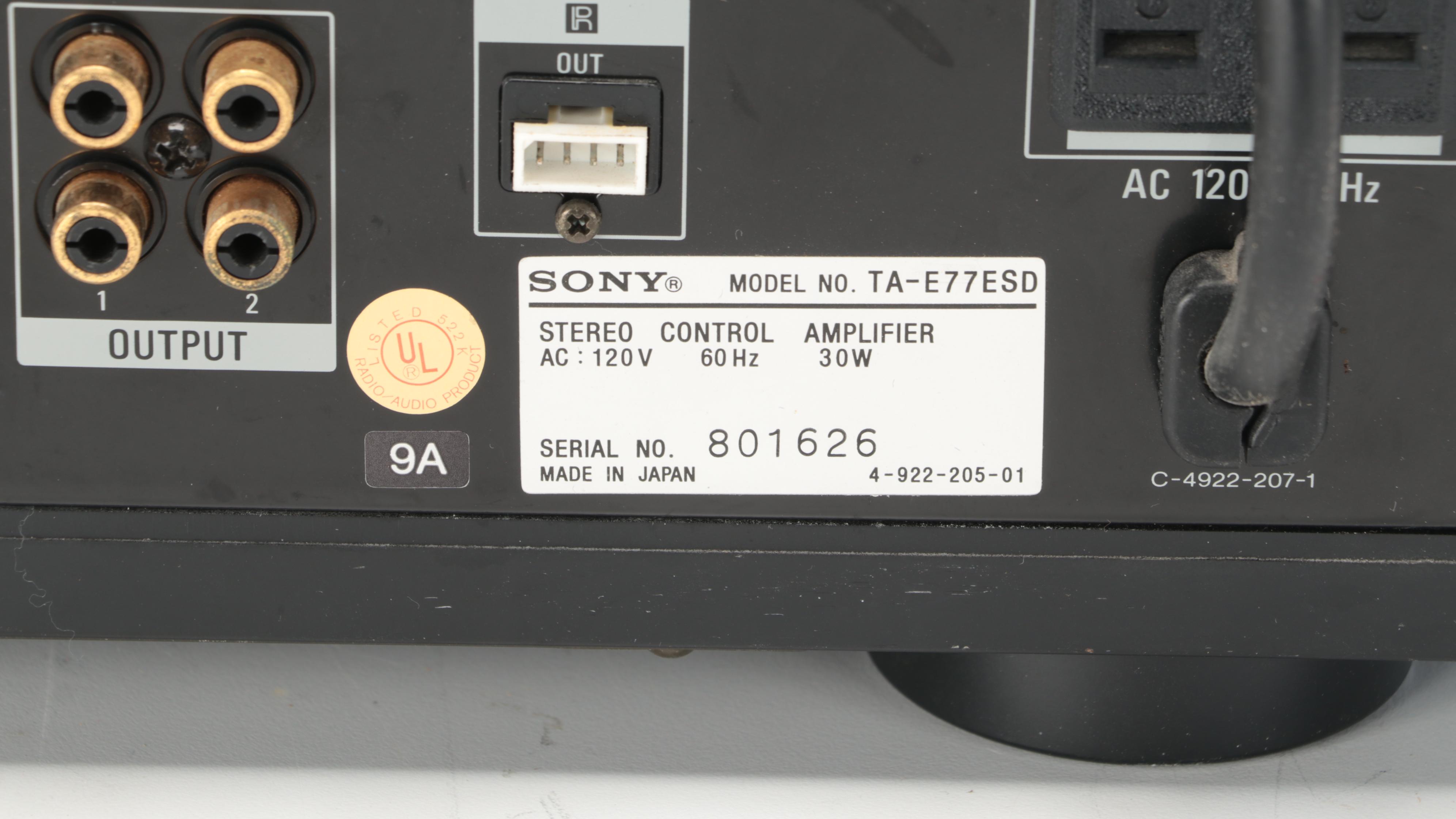 Sony TA-E77ESD Stereo Control Amplifier