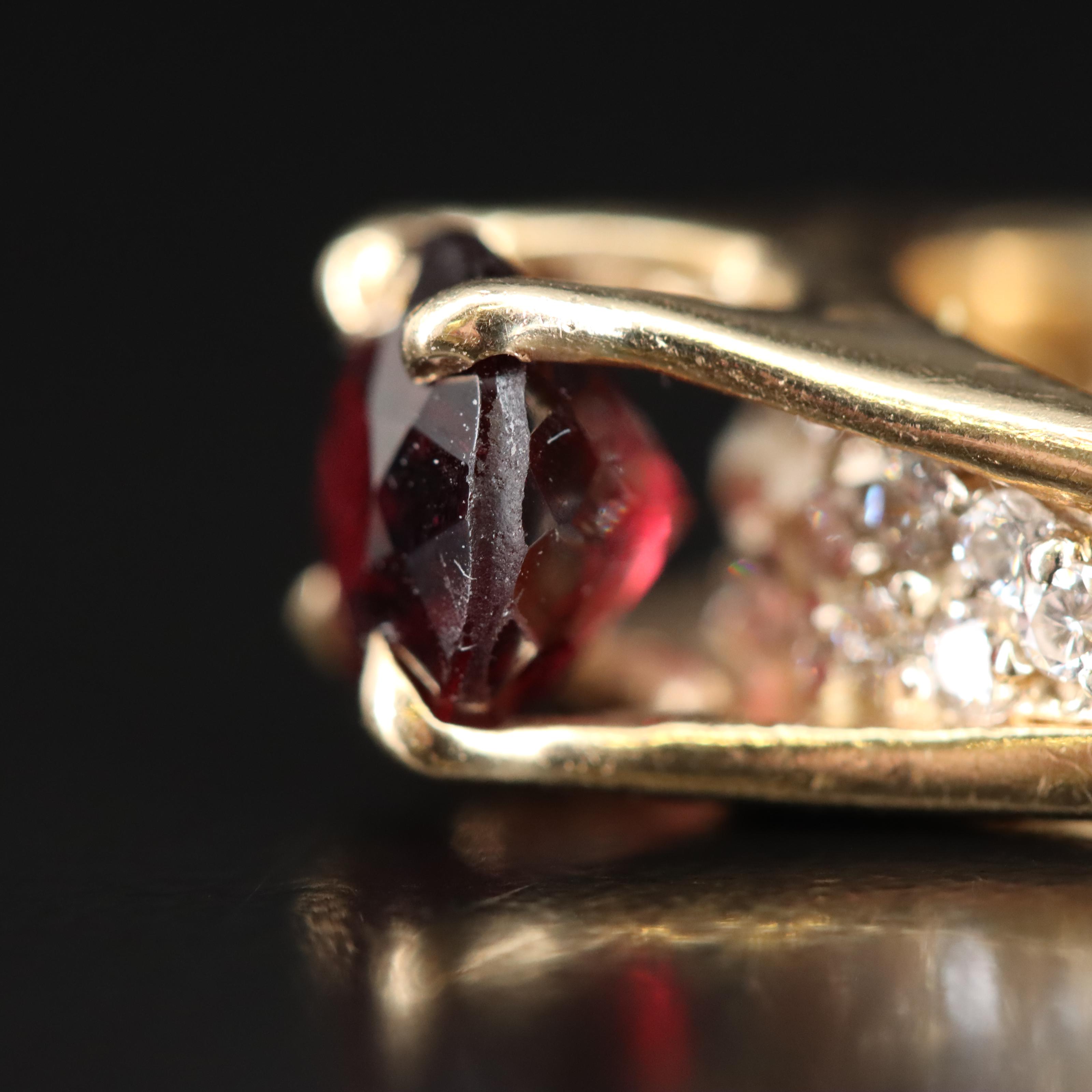 14K Rubellite and Diamond Ring