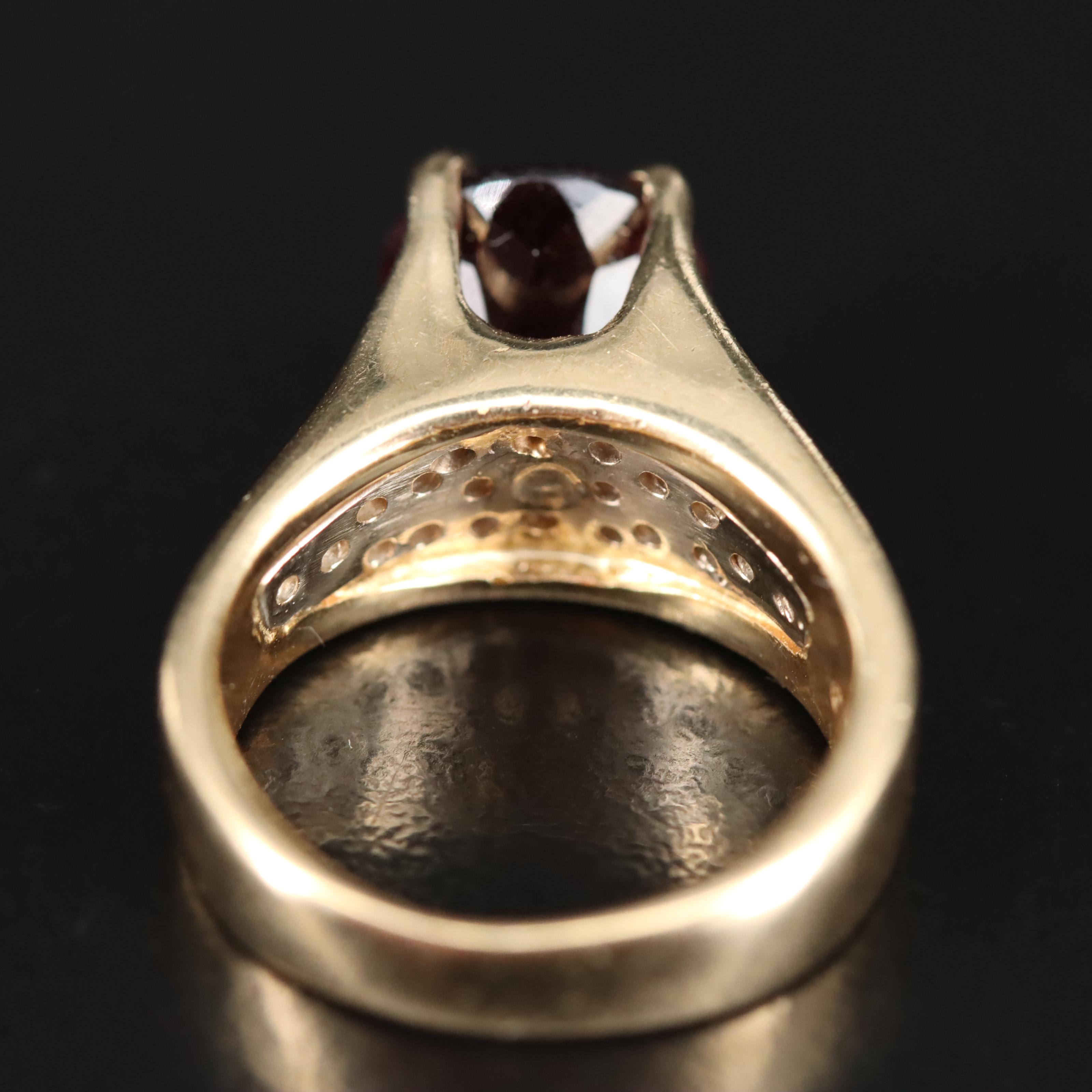 14K Rubellite and Diamond Ring