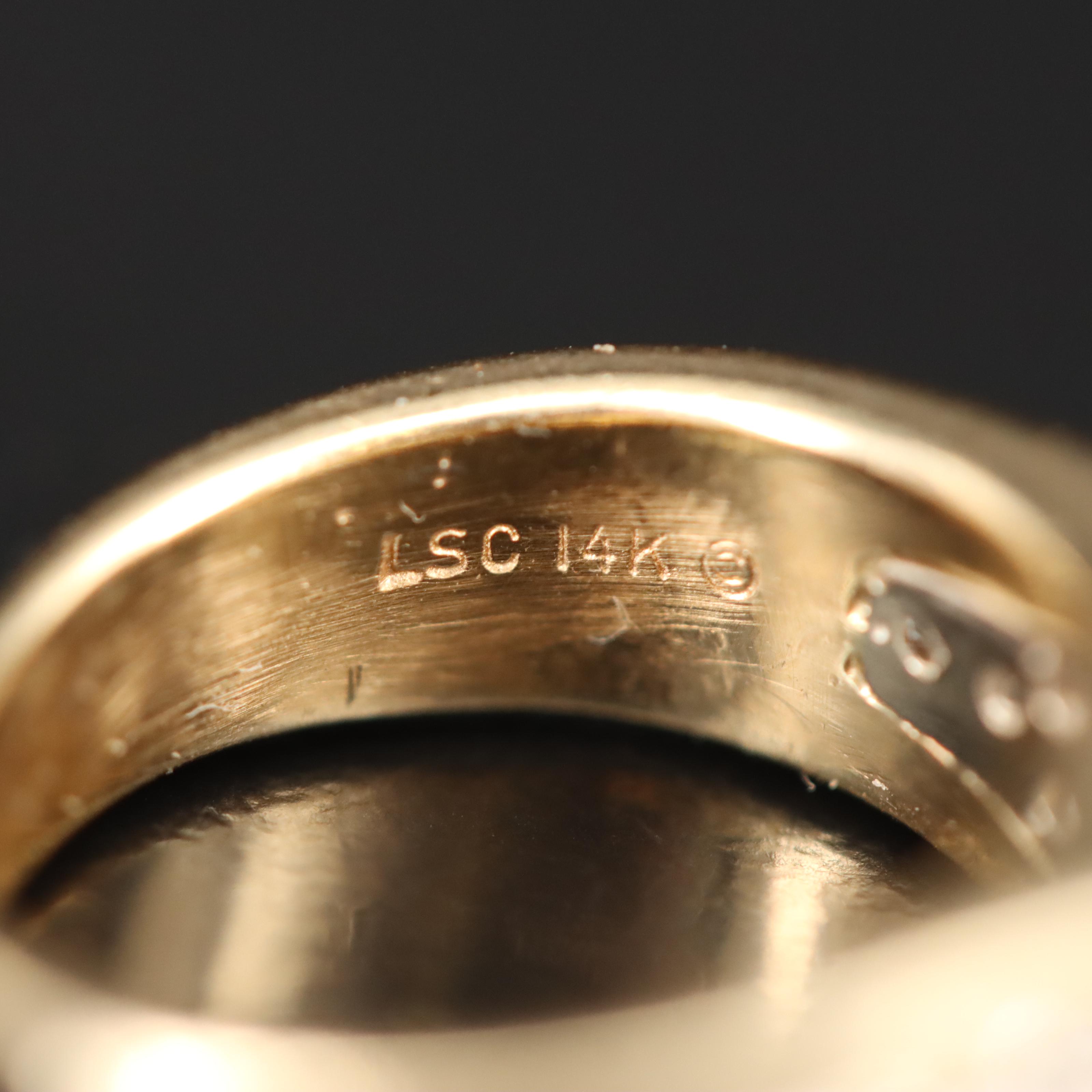 14K Rubellite and Diamond Ring