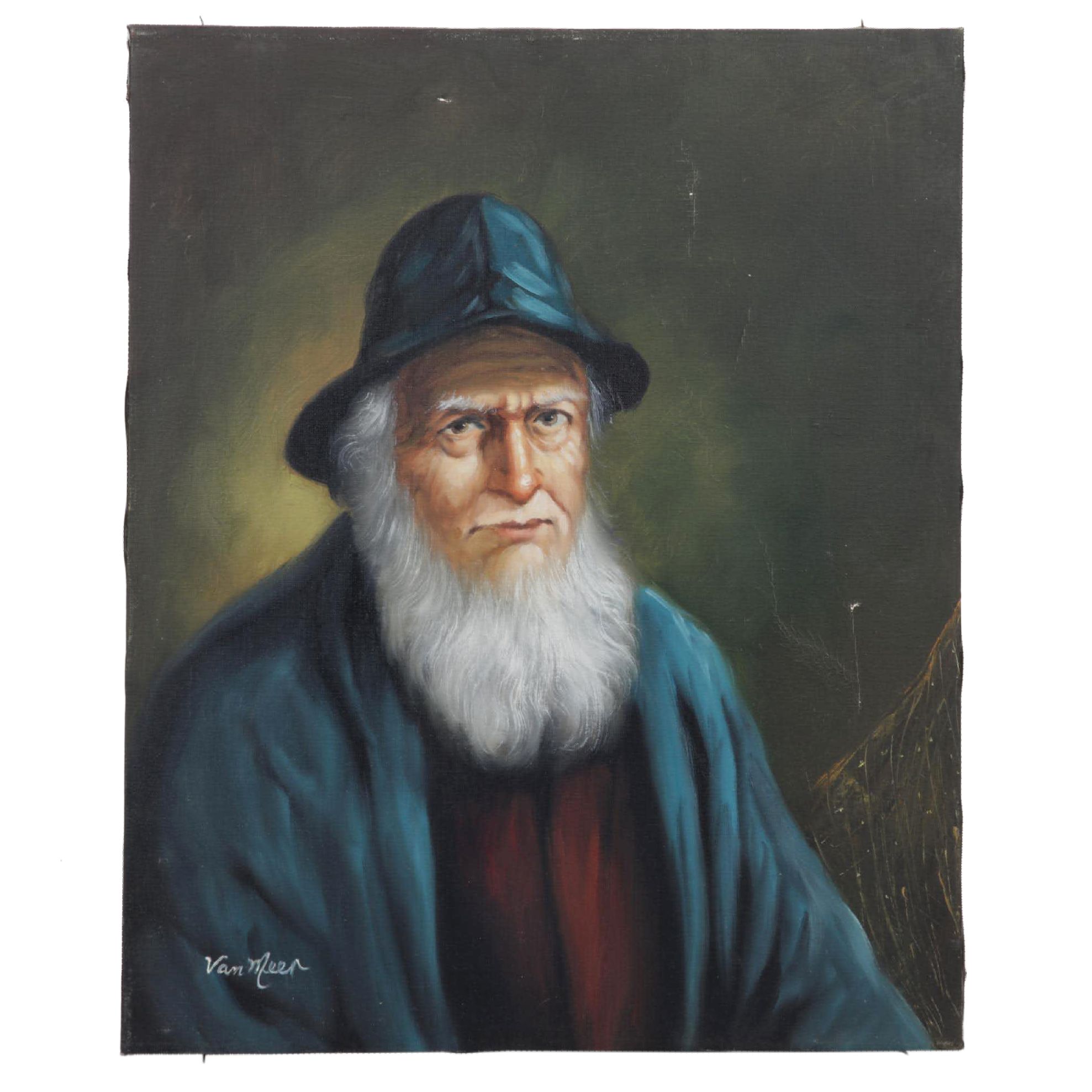 Portrait Oil Painting After Charles Van Meer