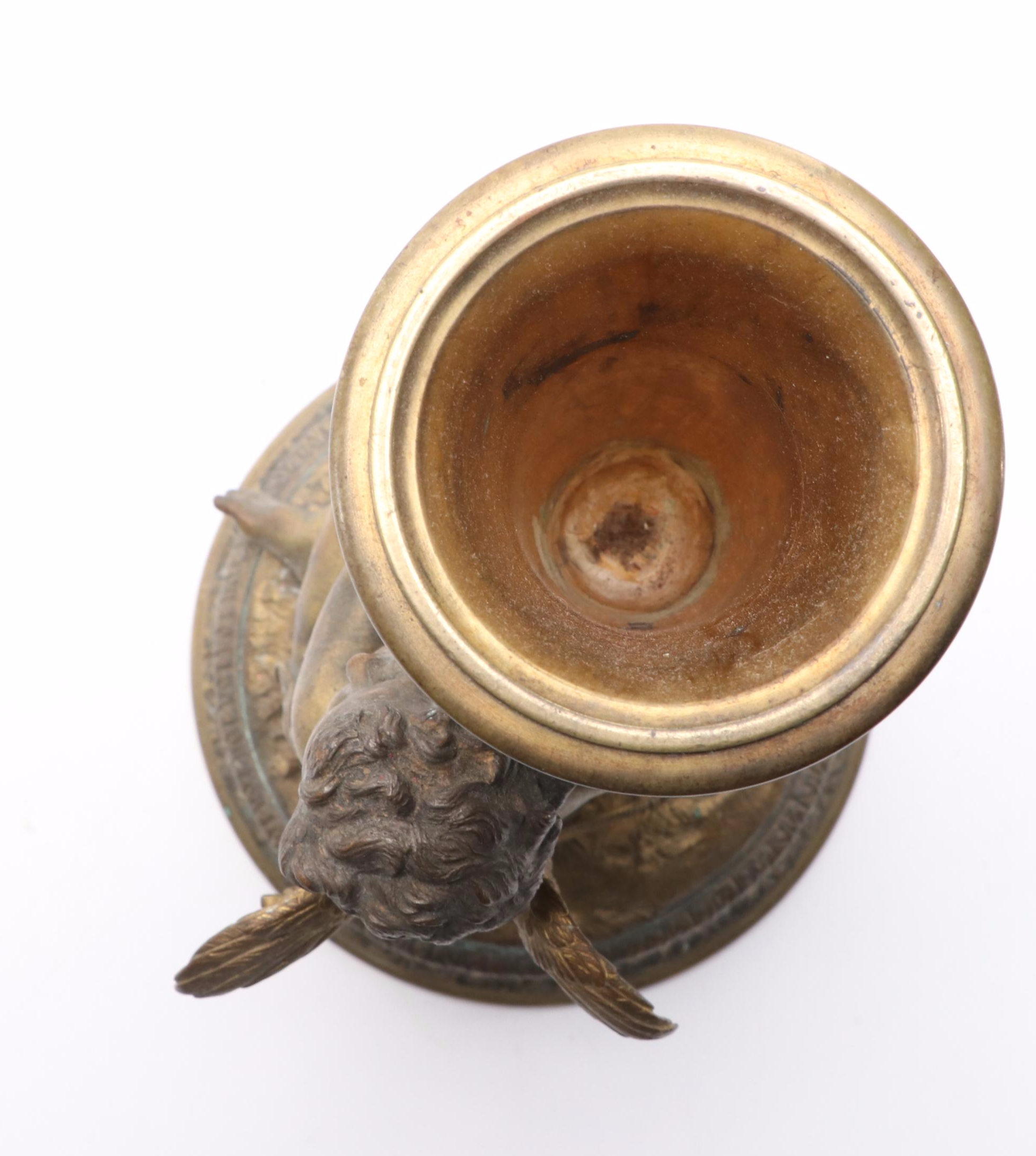 French Gilt Bronze Cornucopia Vase with Model of Cupid, 18th or 19th Century