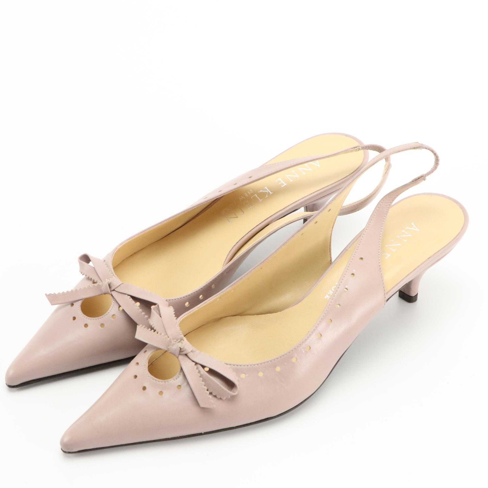 Isaac by Isaac Mizrahi and Anne Klein Leather Slingbacks with Bows