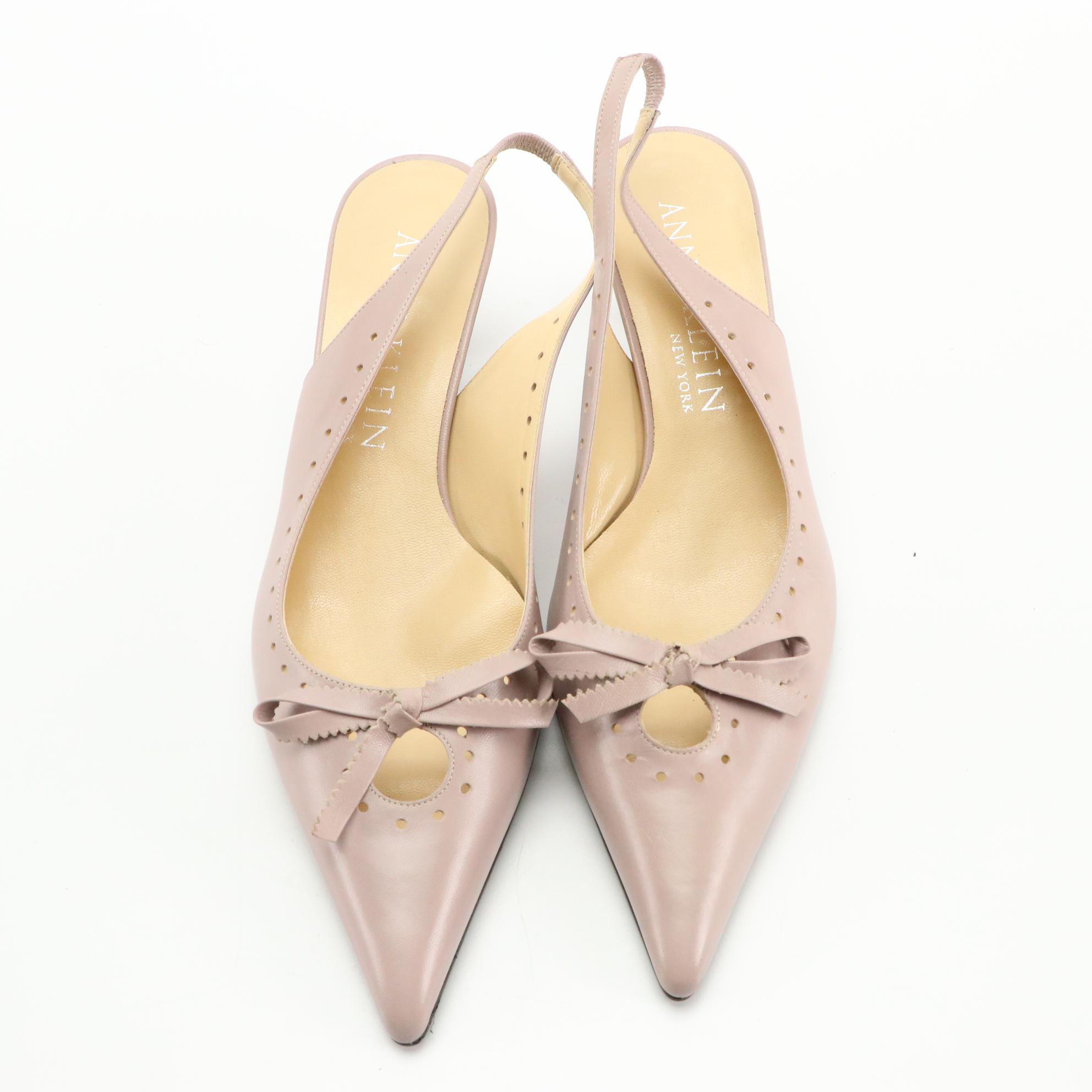 Isaac by Isaac Mizrahi and Anne Klein Leather Slingbacks with Bows