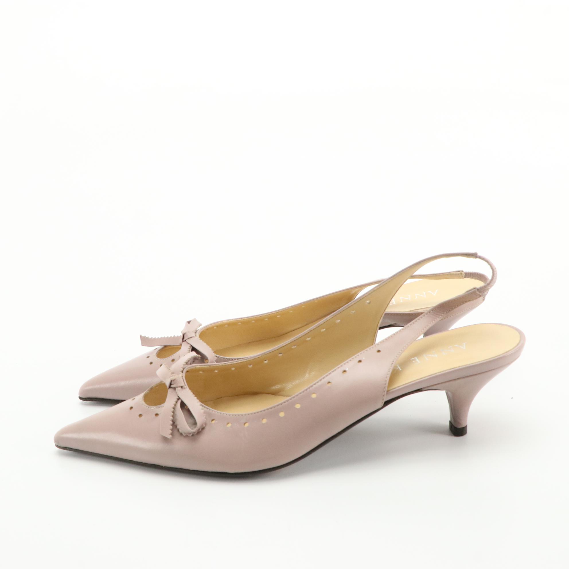 Isaac by Isaac Mizrahi and Anne Klein Leather Slingbacks with Bows
