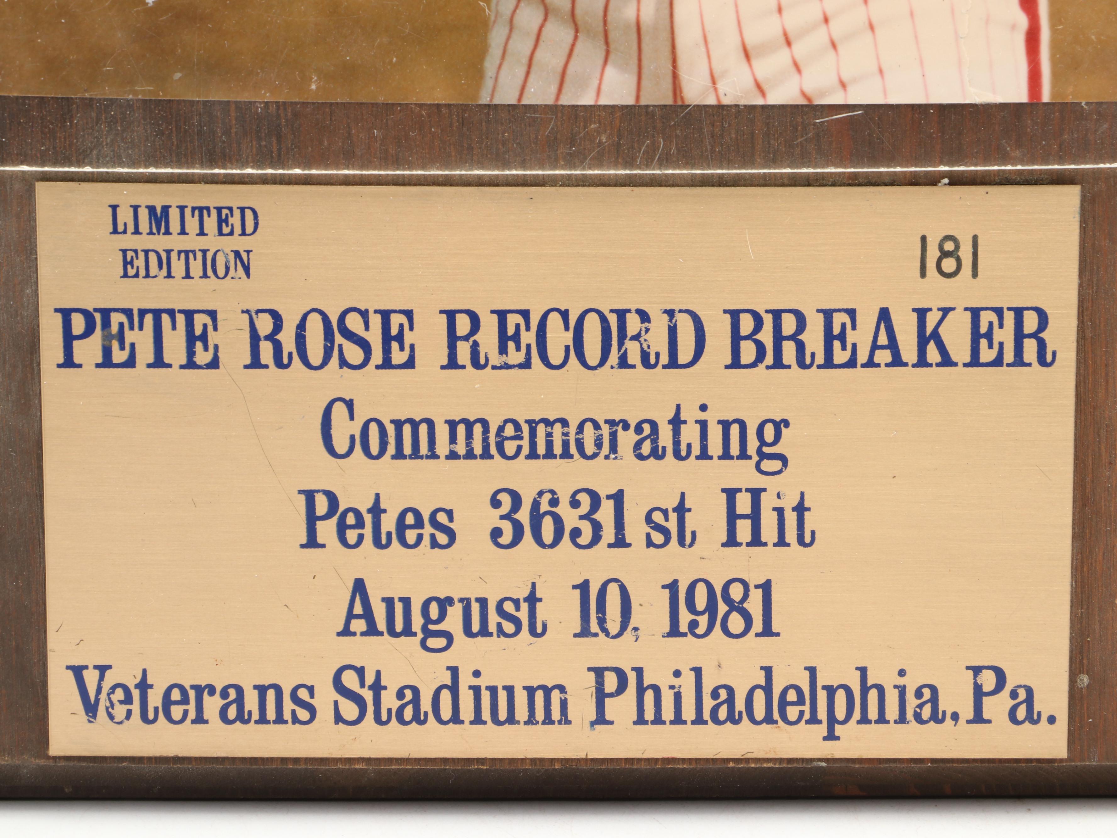 Pete Rose Signed 1976 World Series Ticket Stub and Cincinnati Reds ...