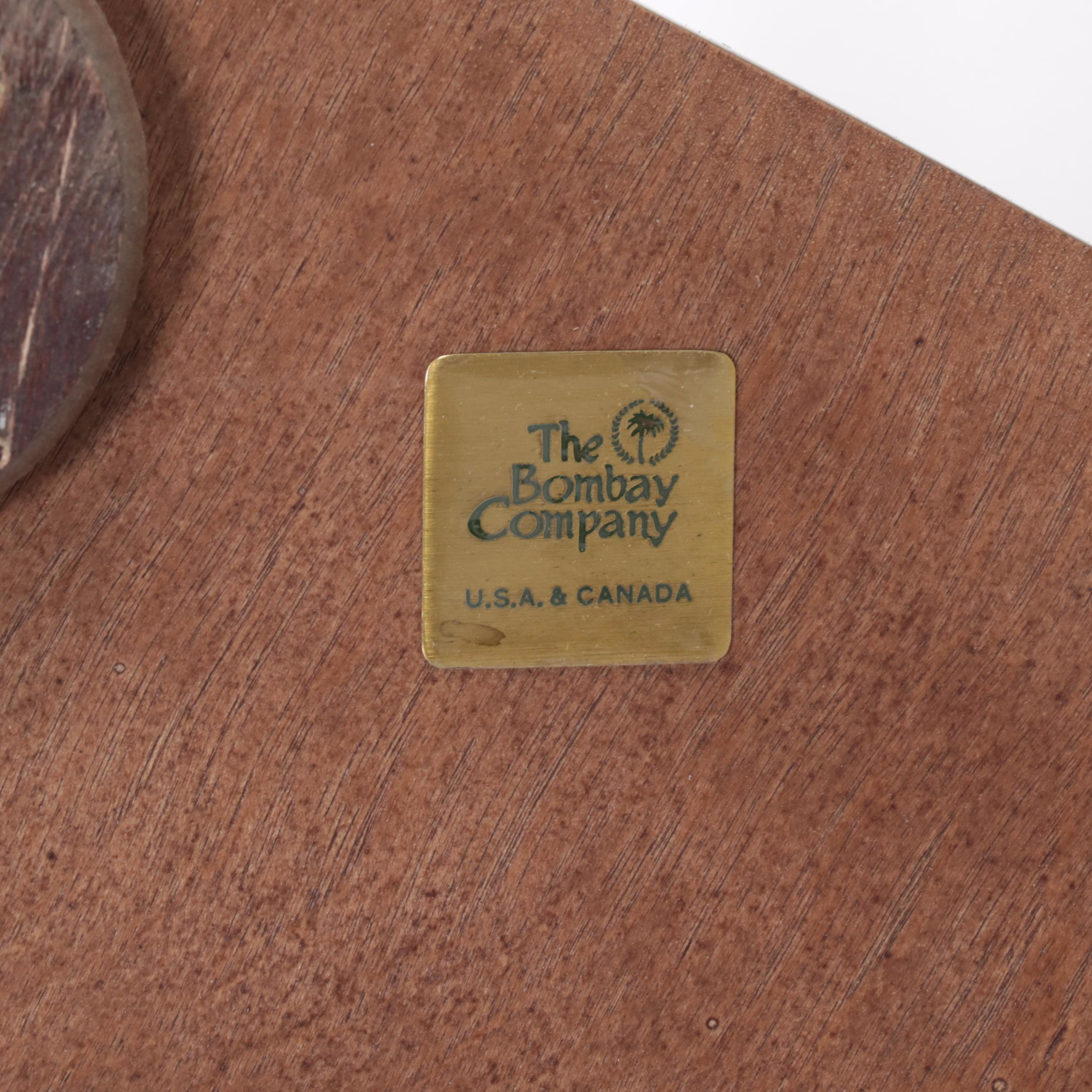 The Bombay Company Empire Style Mahogany-Stained and Marble Top Console Table