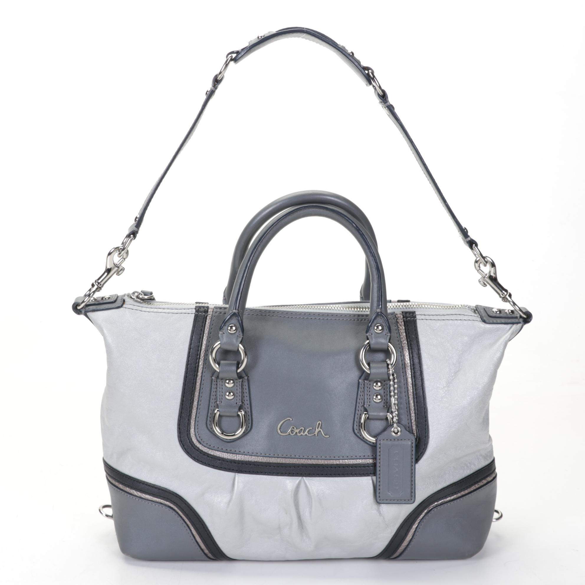 Coach Gray and Brown Leather Shoulder Bags