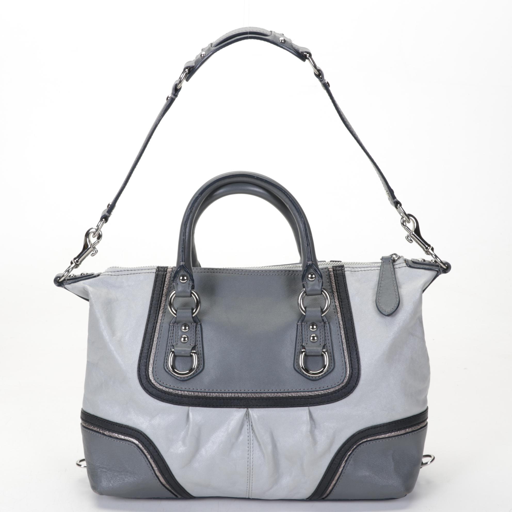 Coach Gray and Brown Leather Shoulder Bags