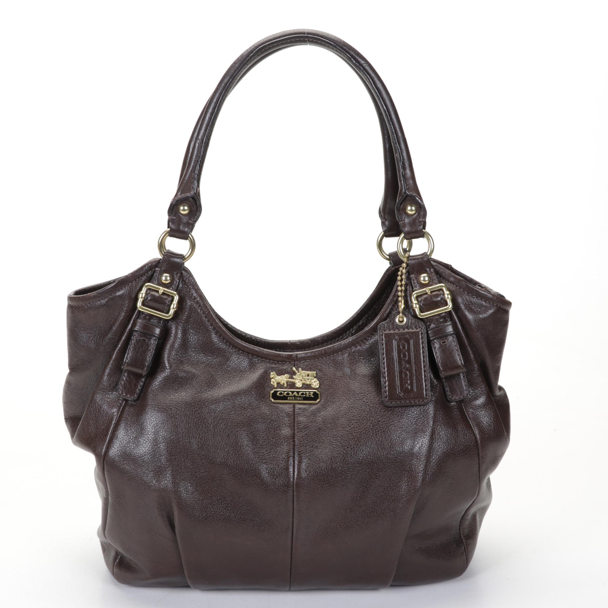 Coach Gray and Brown Leather Shoulder Bags