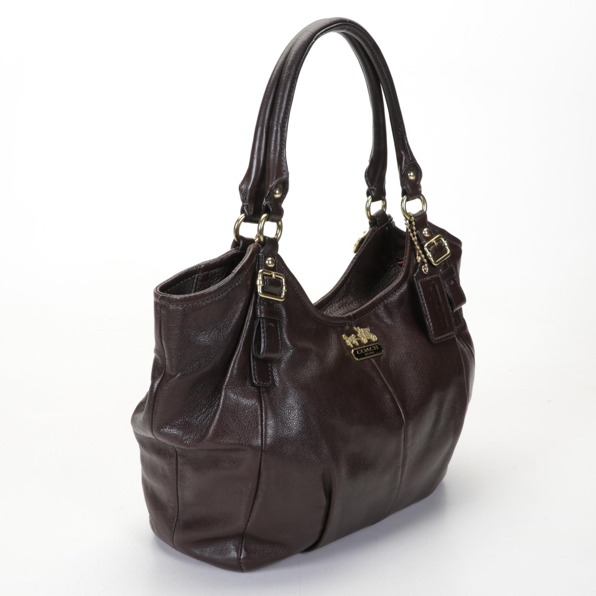 Coach Gray and Brown Leather Shoulder Bags